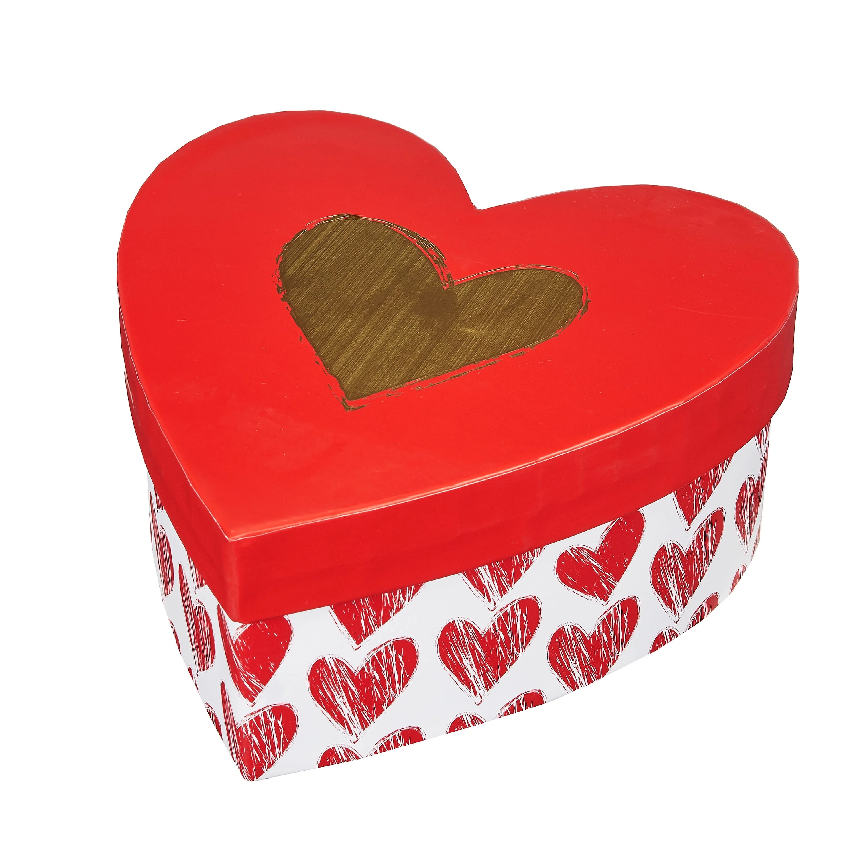 Way To Celebrate Valentine's Day Red and Gold Heart Gift