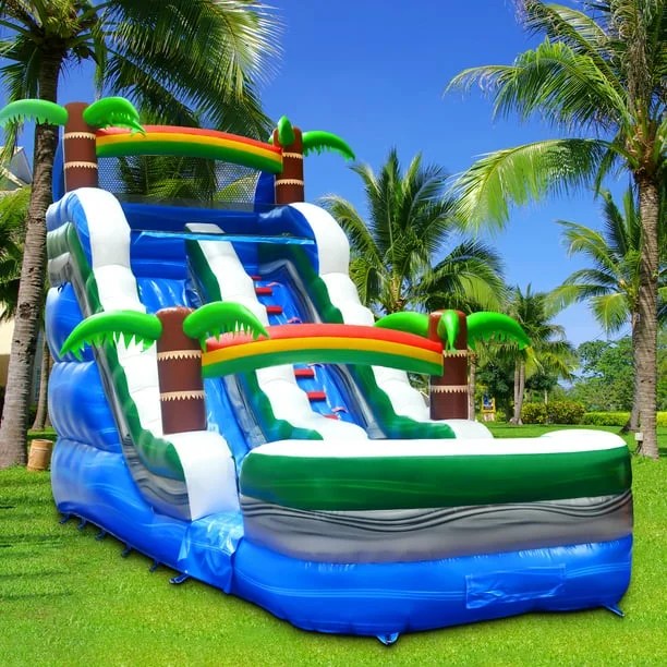 GOOSH 10' W x 26' D Inflatable Water Slide with Air Blower, Inflatable