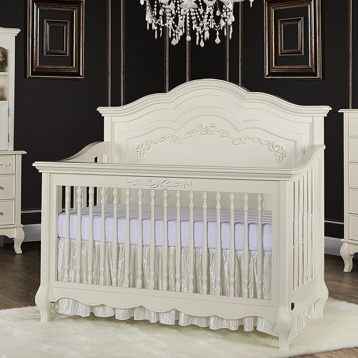 Evolur Aurora 5in1 Convertible Crib, Ivory Lace Evolur Aurora 5in1 Convertible Crib, Ivory Lace