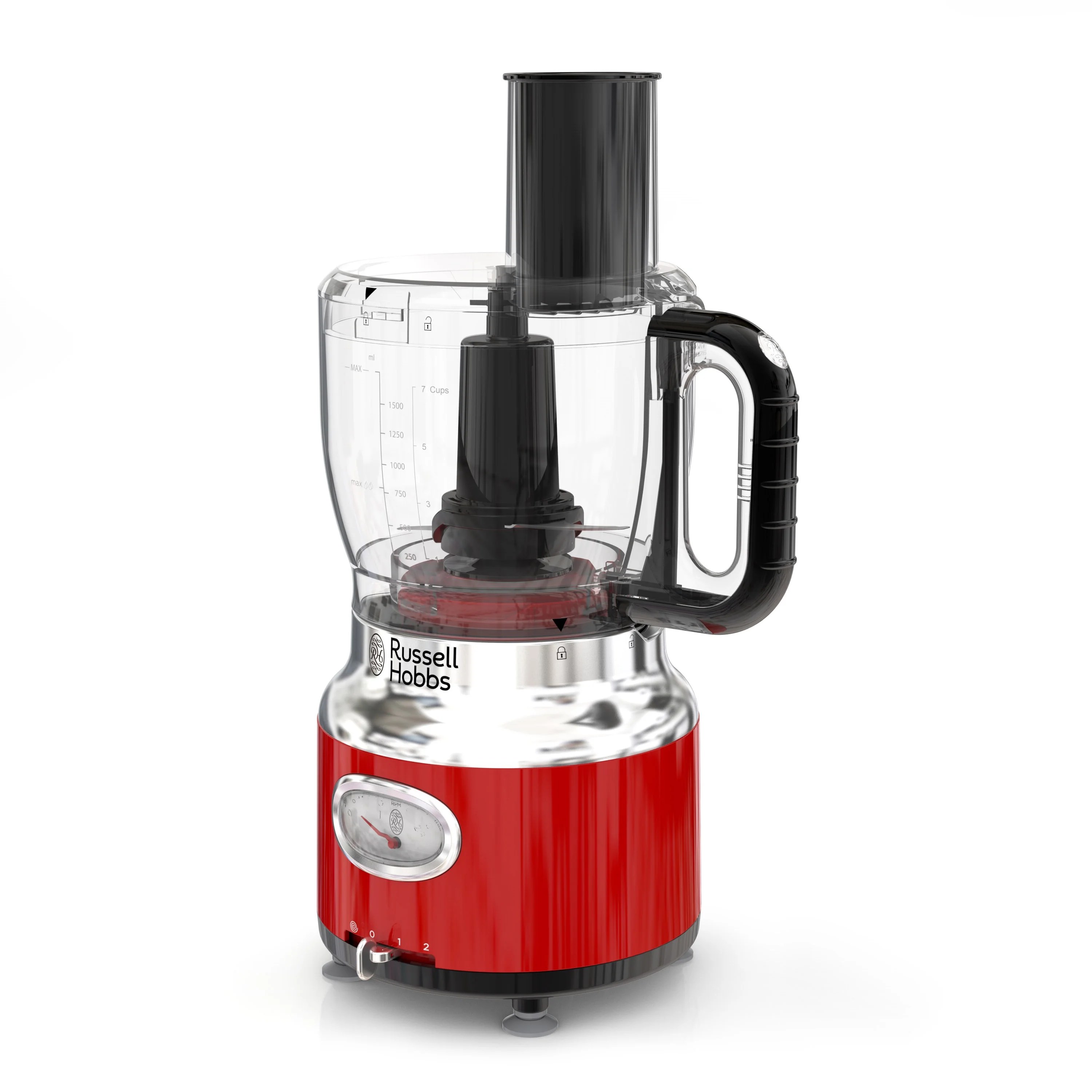 Russell Hobbs Retro Style Food Processor, 8Cup (64oz) Capacity, Red