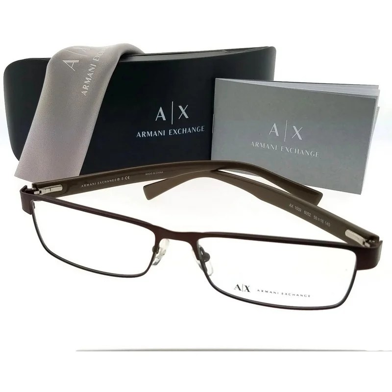 Armani Exchange AX100905258 Unisex Coffee Frame Clear Lens Eyeglasses