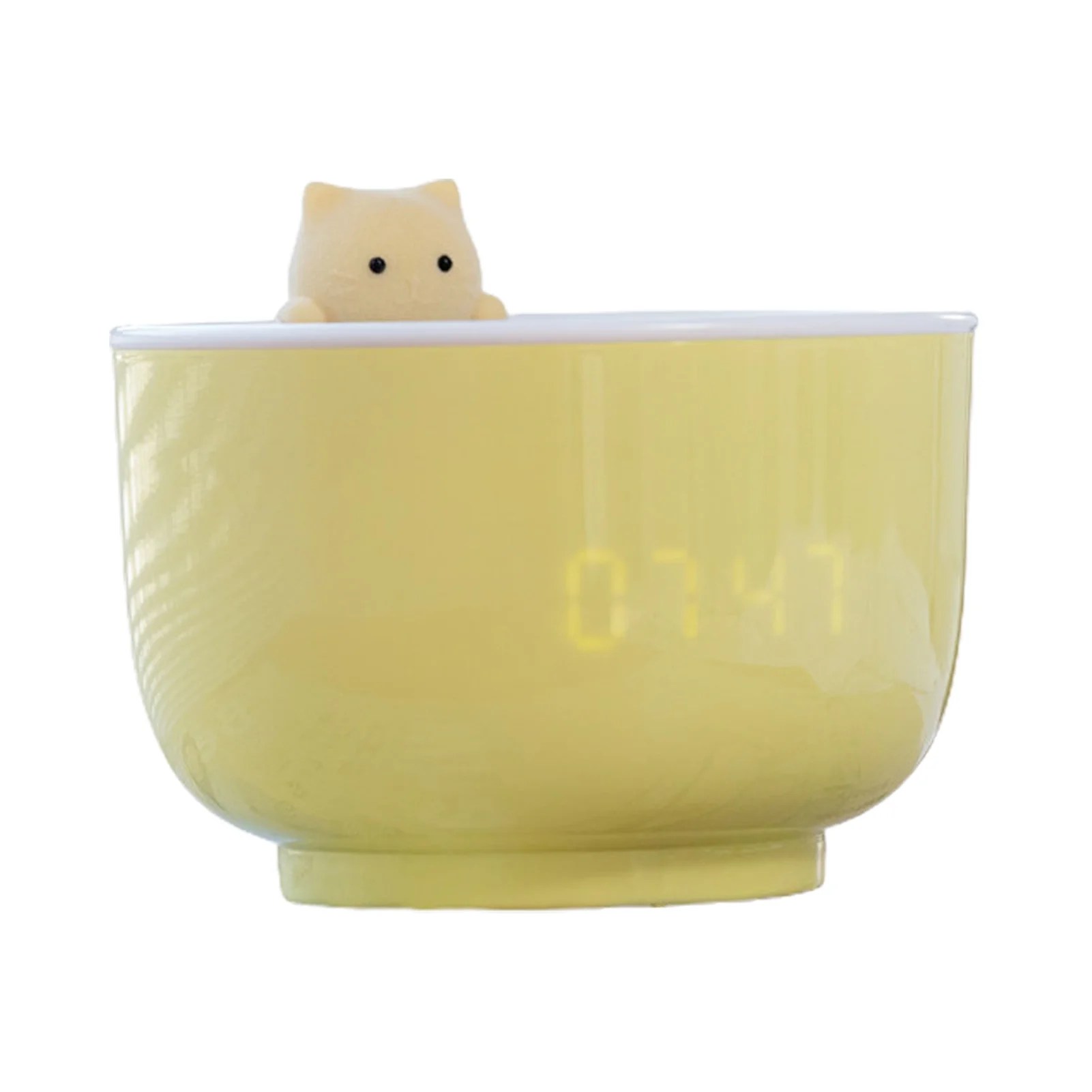 Cats Teacup ABS LED Night Light Digital Clock USB Powered Alarm Clock