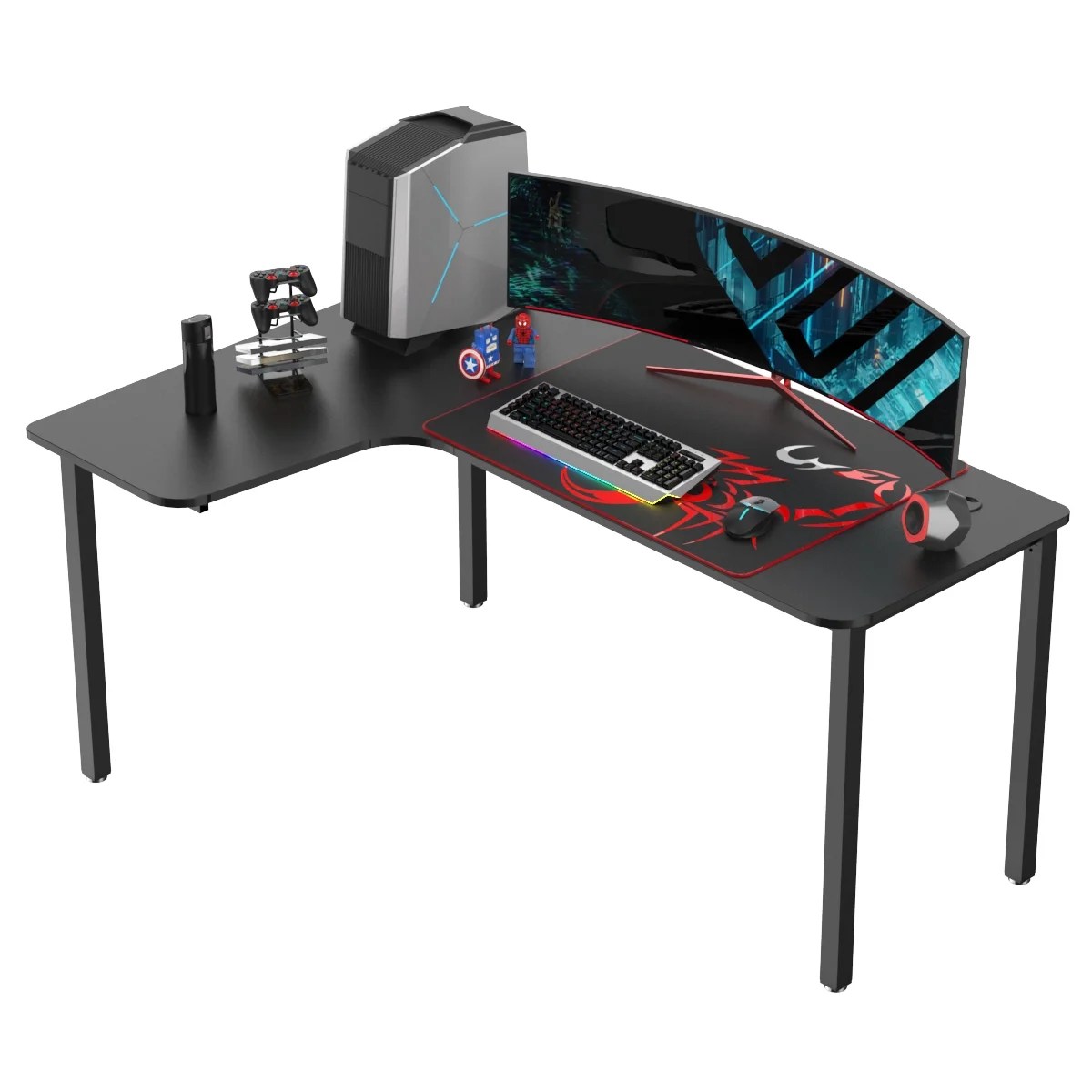 Eureka Ergonomic 60 inch L Shaped Large Gaming Computer Desk, Multi Eureka Ergonomic 60 inch L Shaped Large Gaming Computer Desk, Multi