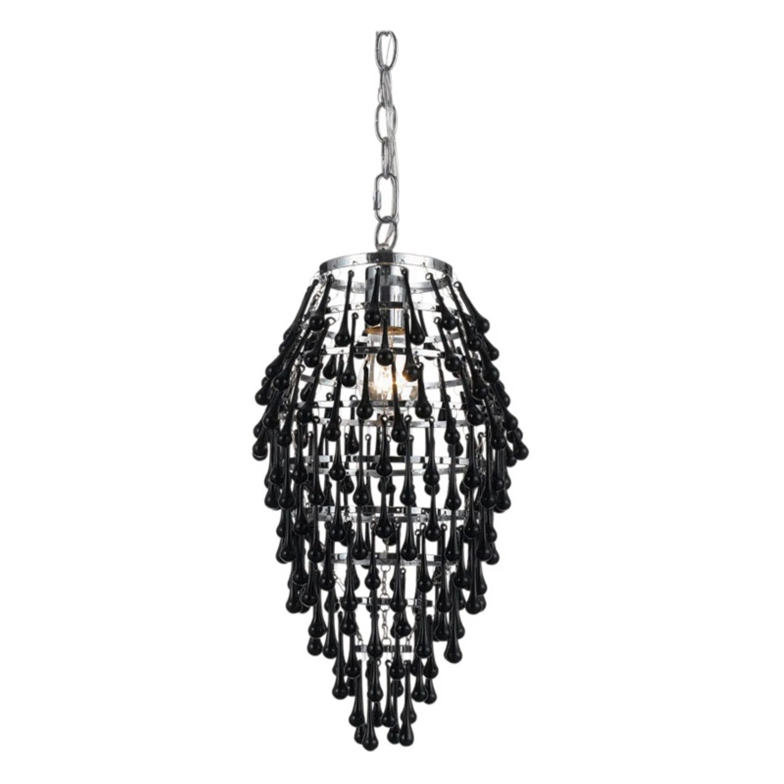 AF Lighting Crystal Teardrop 1Light Chandelier, Amber