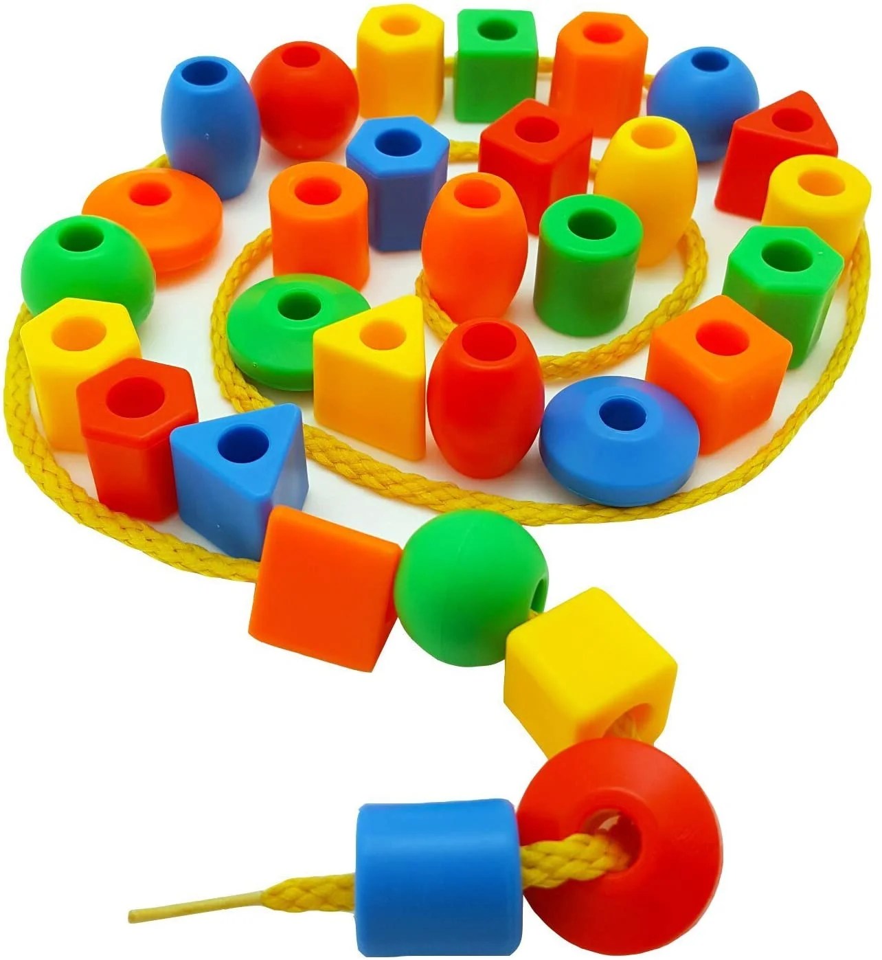 Skoolzy Preschool Lacing Beads for Kids 30 Stringing Beads with 2