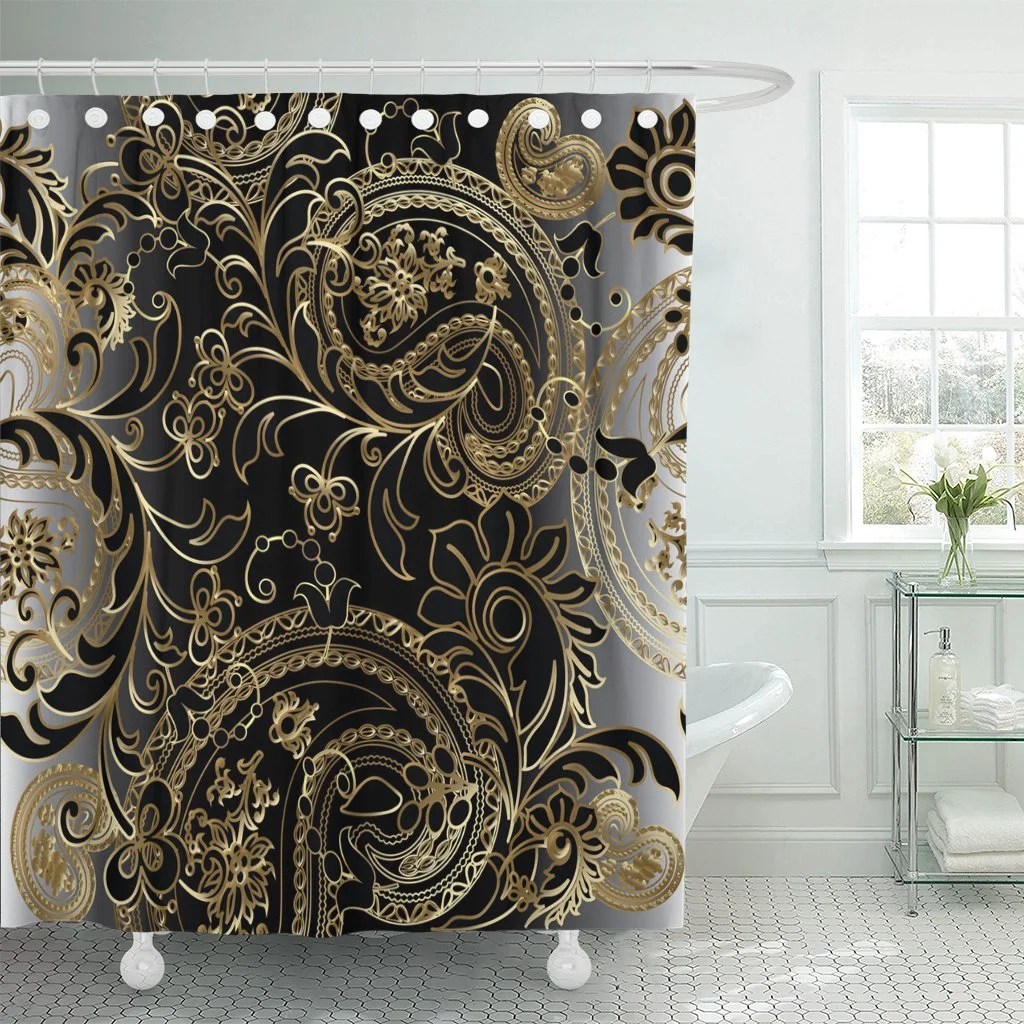 PKNMT Paisleys Floral Royal Elegant Vintage Beautiful Modern 3D Gold PKNMT Paisleys Floral Royal Elegant Vintage Beautiful Modern 3D Gold