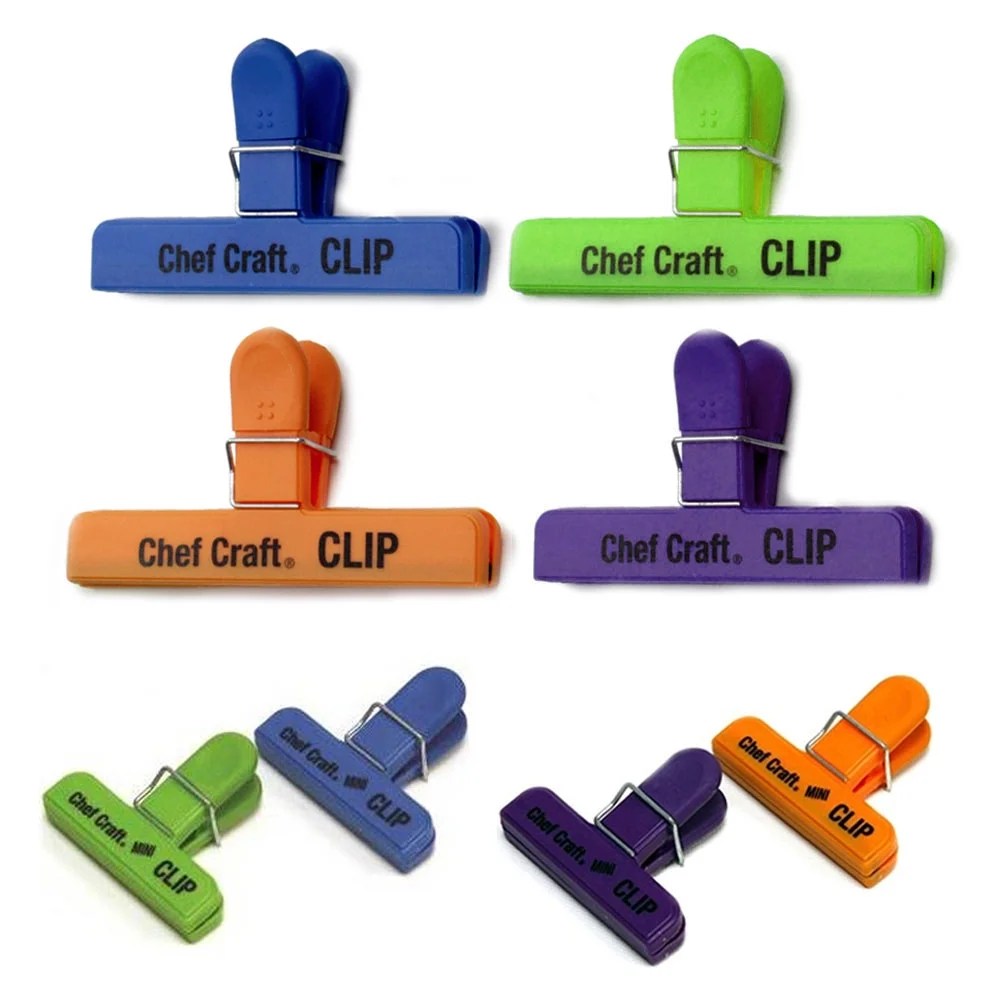 8 Piece Bag Clips Food Chip Assorted Size Multi Purpose Clothespin Mini