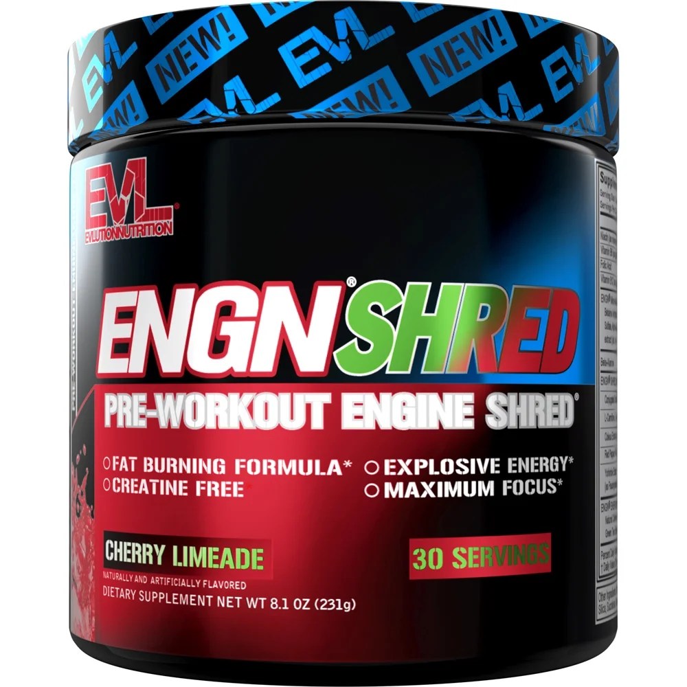 Evlution Nutrition ENGN Shred Pre Workout Powder, Cherry Limeade, 30