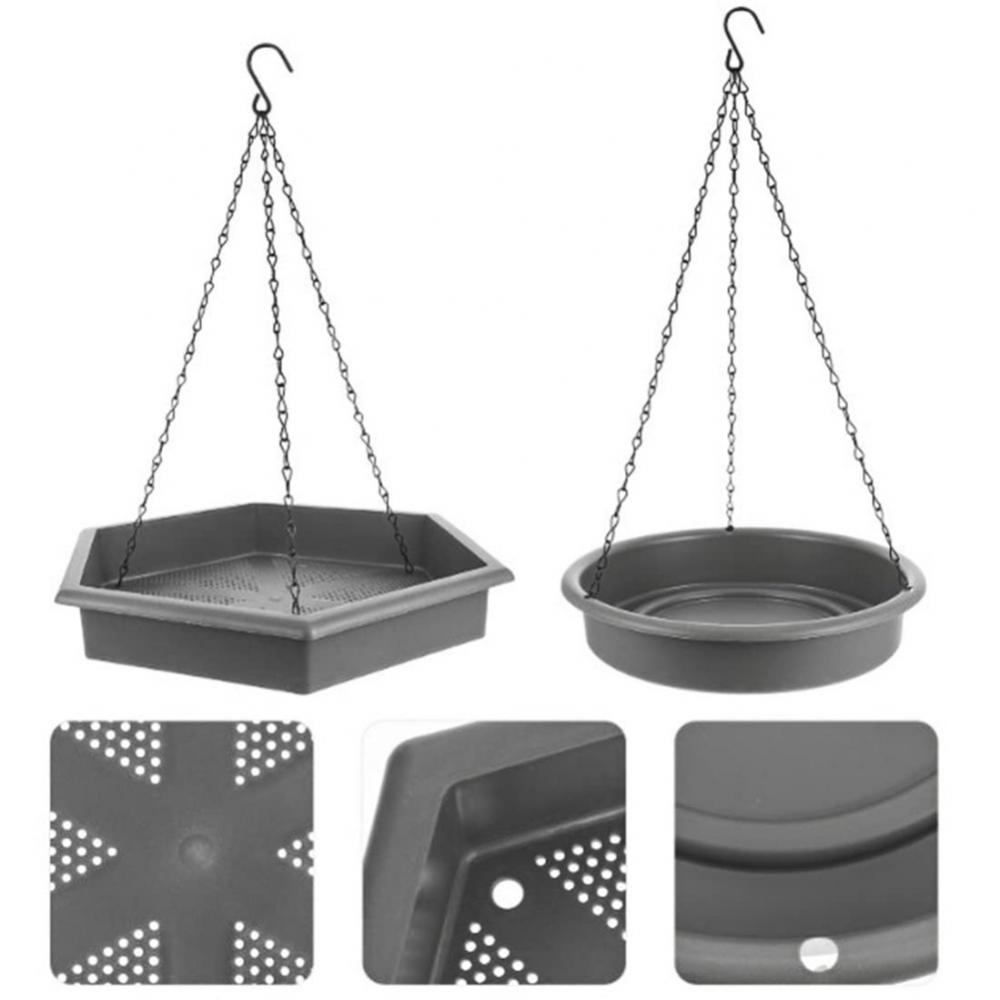 Hanging Bird Feeder Bath Tray Plastic Bird Water Drinker Outdoor Garden