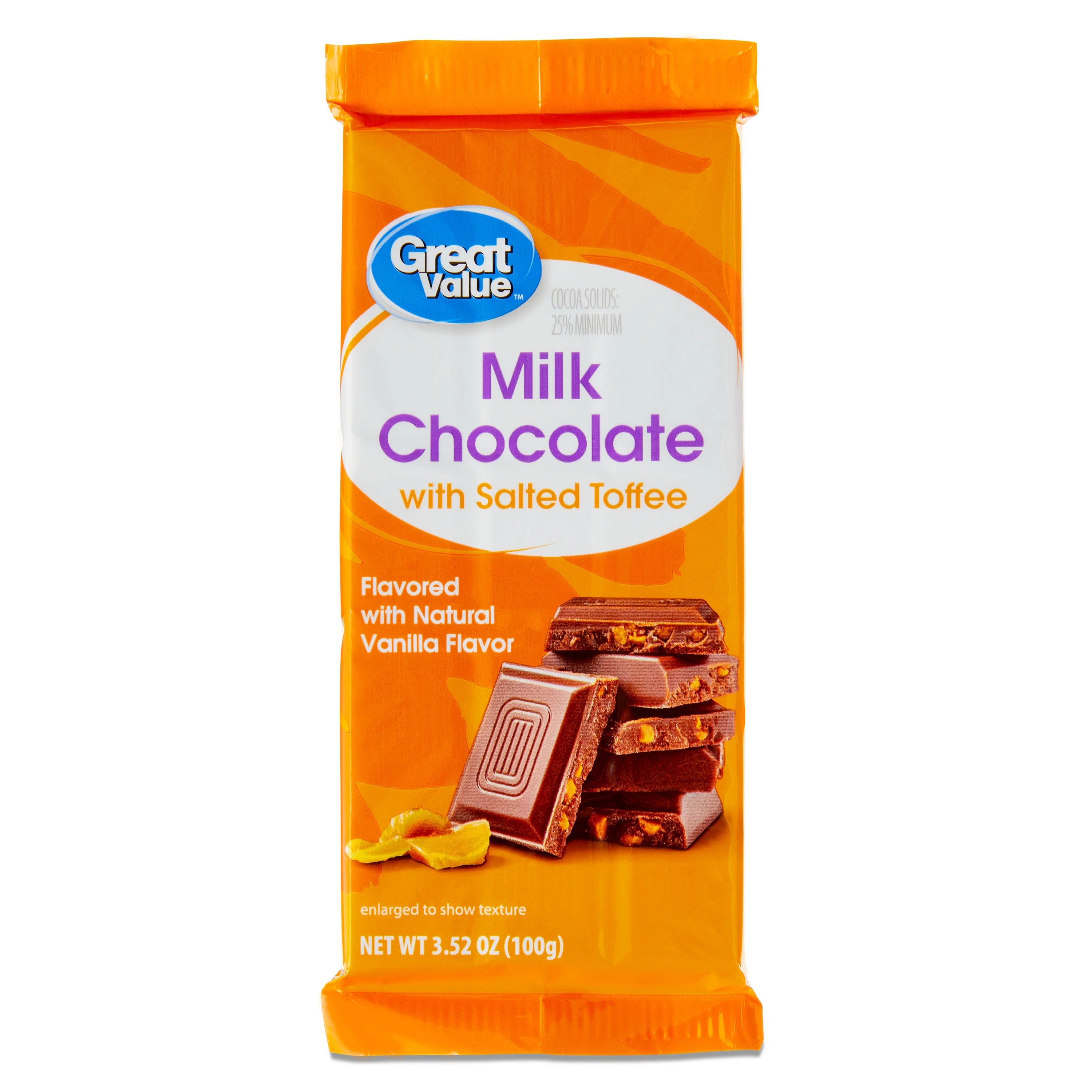 Great Value Milk Chocolate with Salted Toffee Bar, 3.52 oz