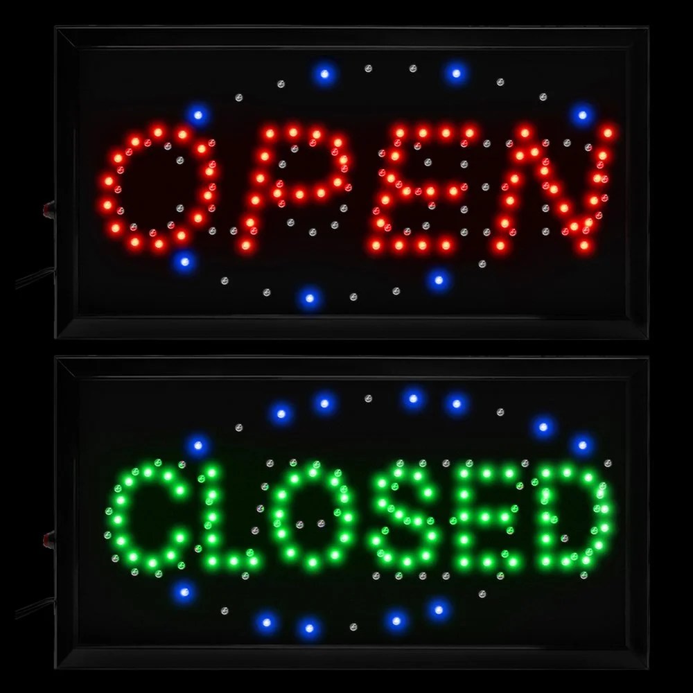 10*19 Animated Motion LED Business 2in1 Open Closed SIGN OnOff Switch