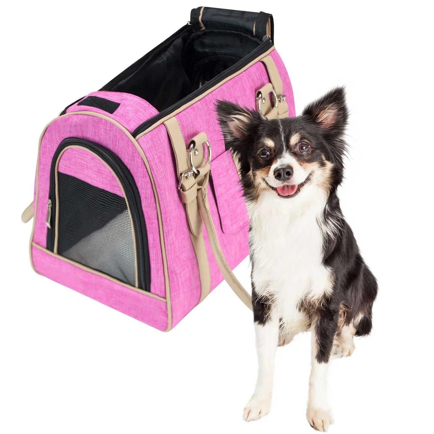 Frontpet Luxury Pink Pet Purse & Handbag Carrier Small 14" L X 9.25