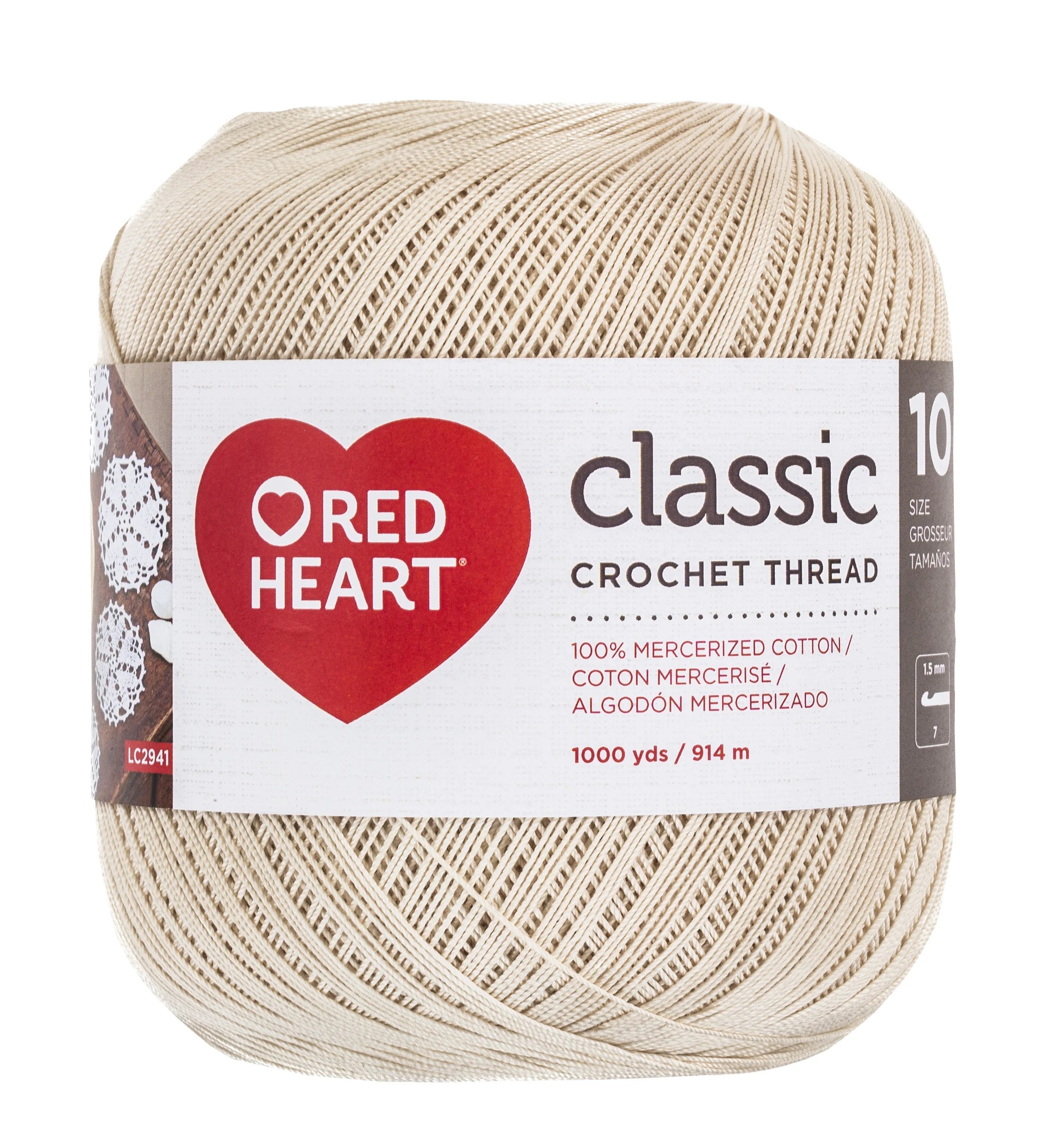 Red Heart® Classic Natural Cotton Yarn, 1000 Yds Size 10