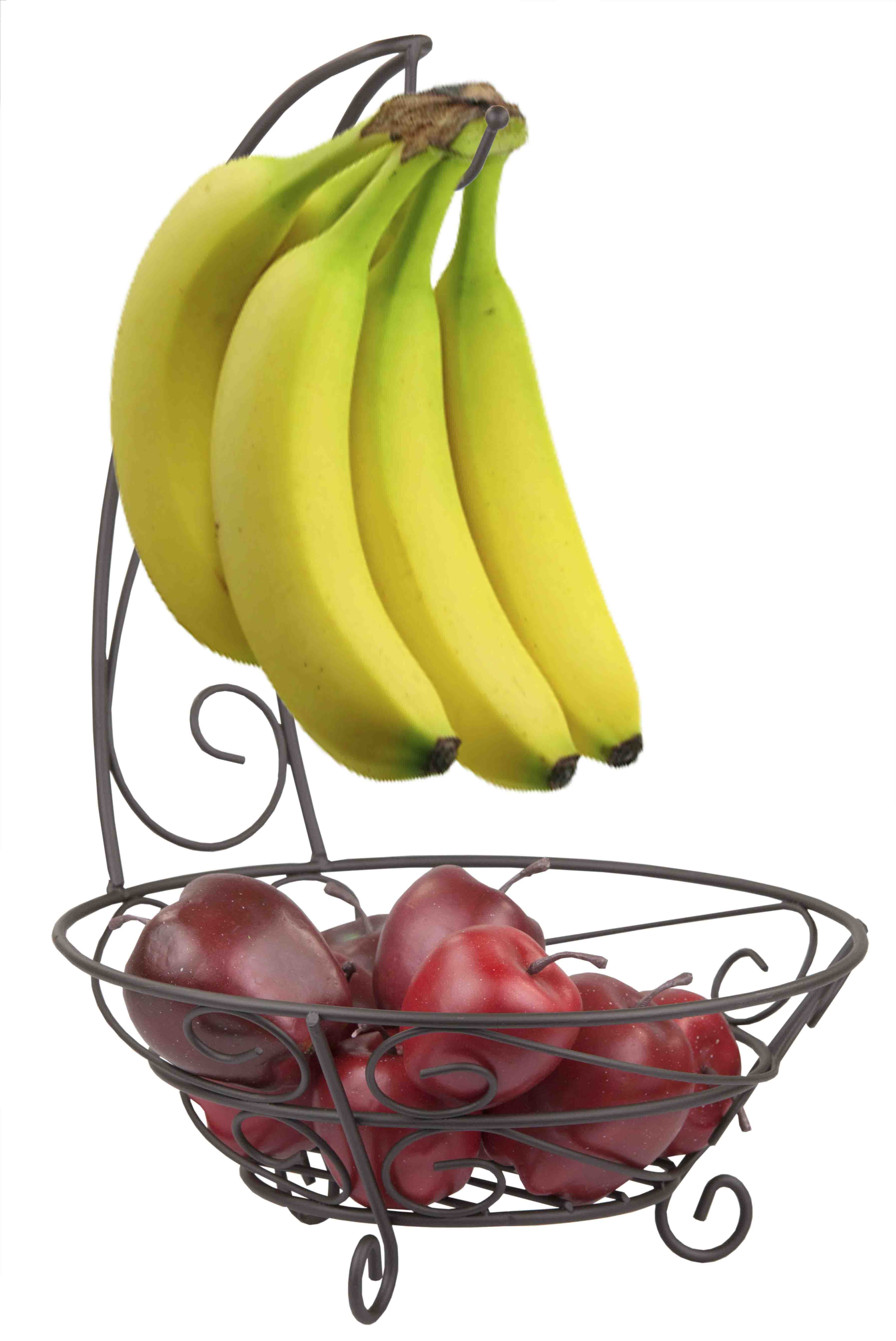Scroll Collection Steel Fruit Basket With Banana Tree, Bronze Walmart