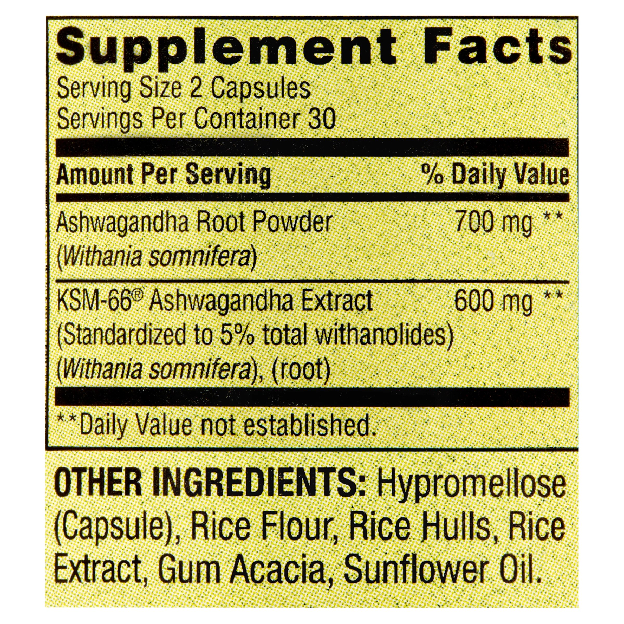 Spring Valley Extra Strength Ashwagandha Dietary Supplement, 1300 mg