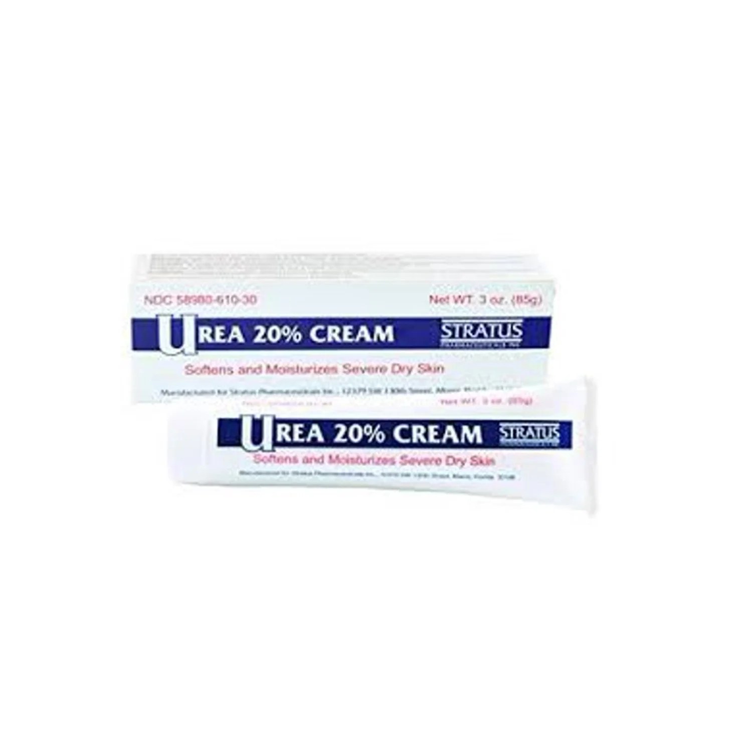 Urea 20 Cream, Softens and Moisturize Severe Dry Skin 3 oz. by Stratus Pharmaceuticals Inc