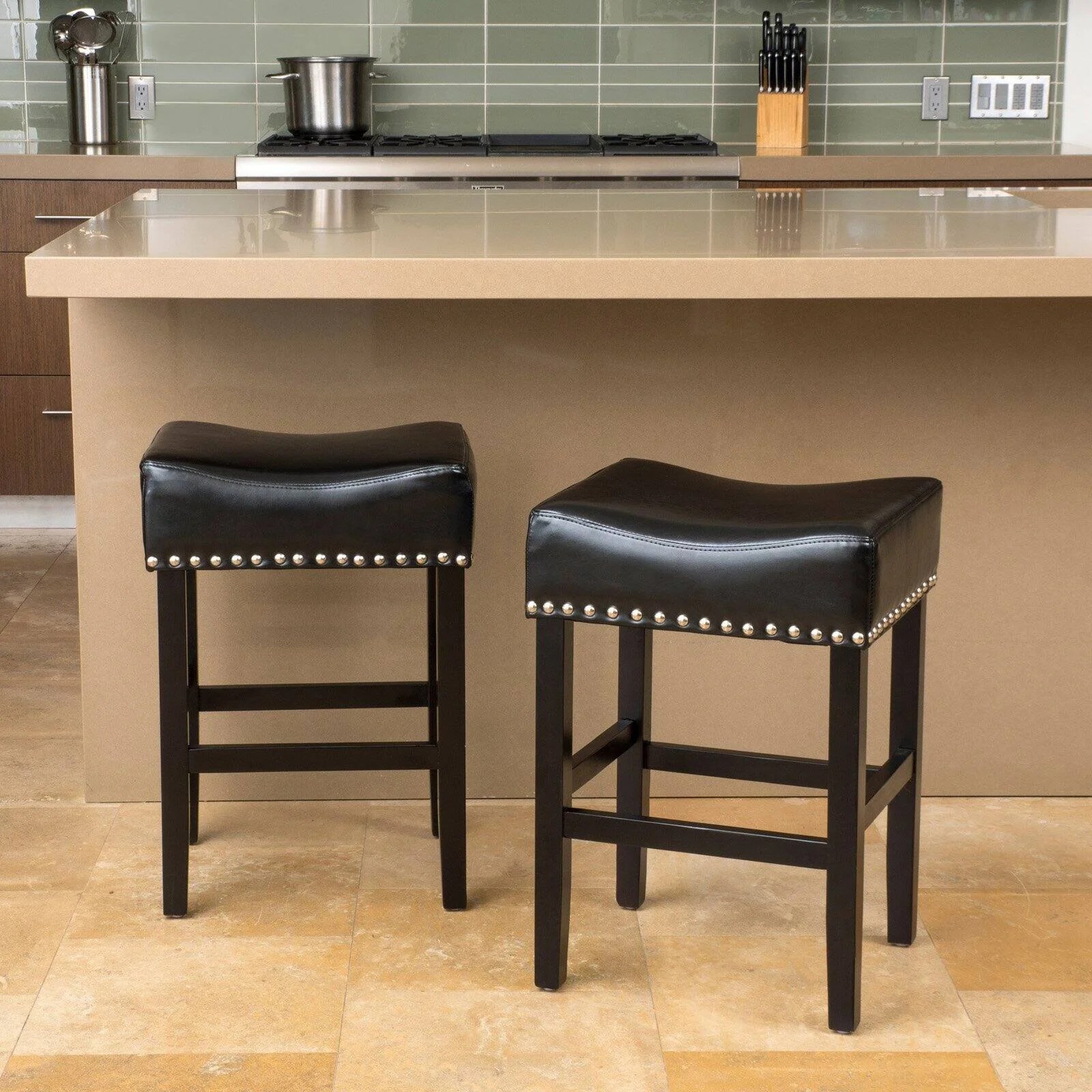 26 in. Counter Stool with Cushion Set of 2