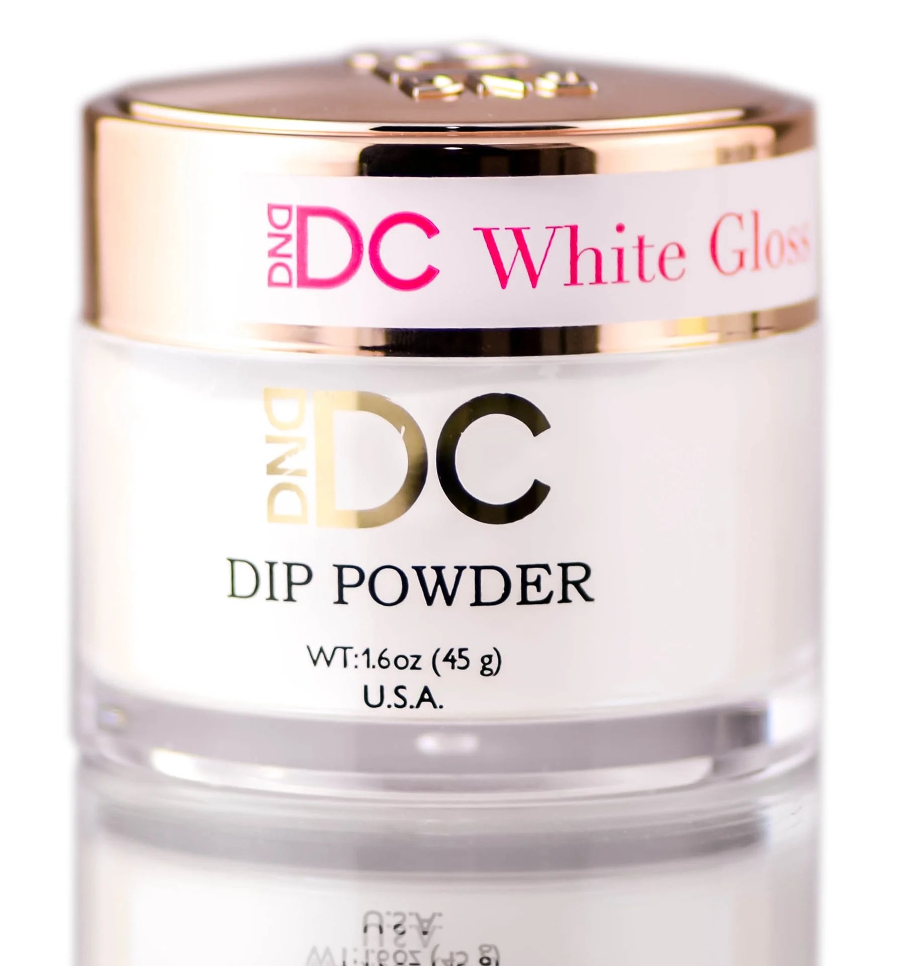 DND DC Pink & White CLEAR BASE Natural DIP POWDER for Nails White