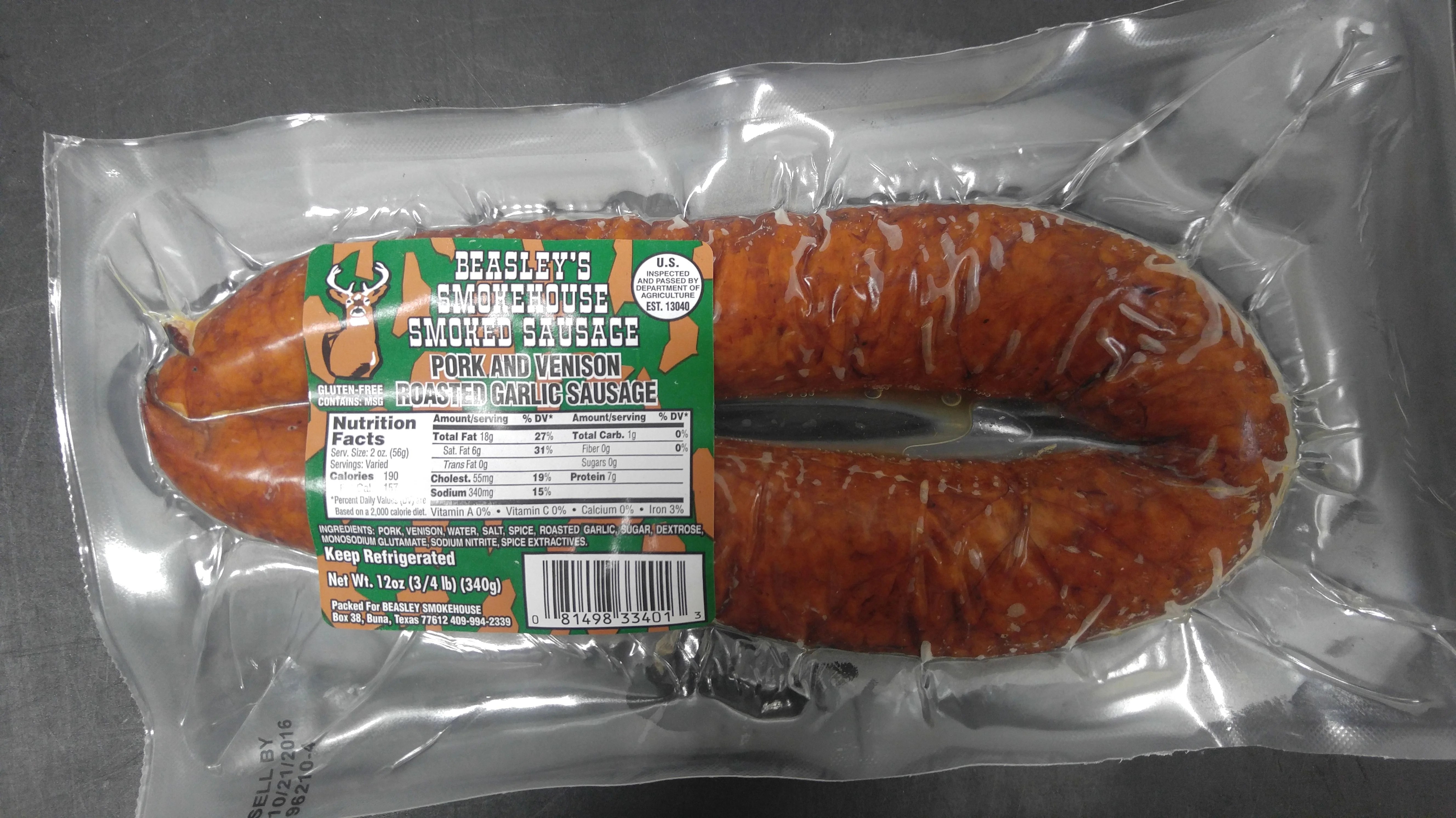 calories in venison smoked sausage
