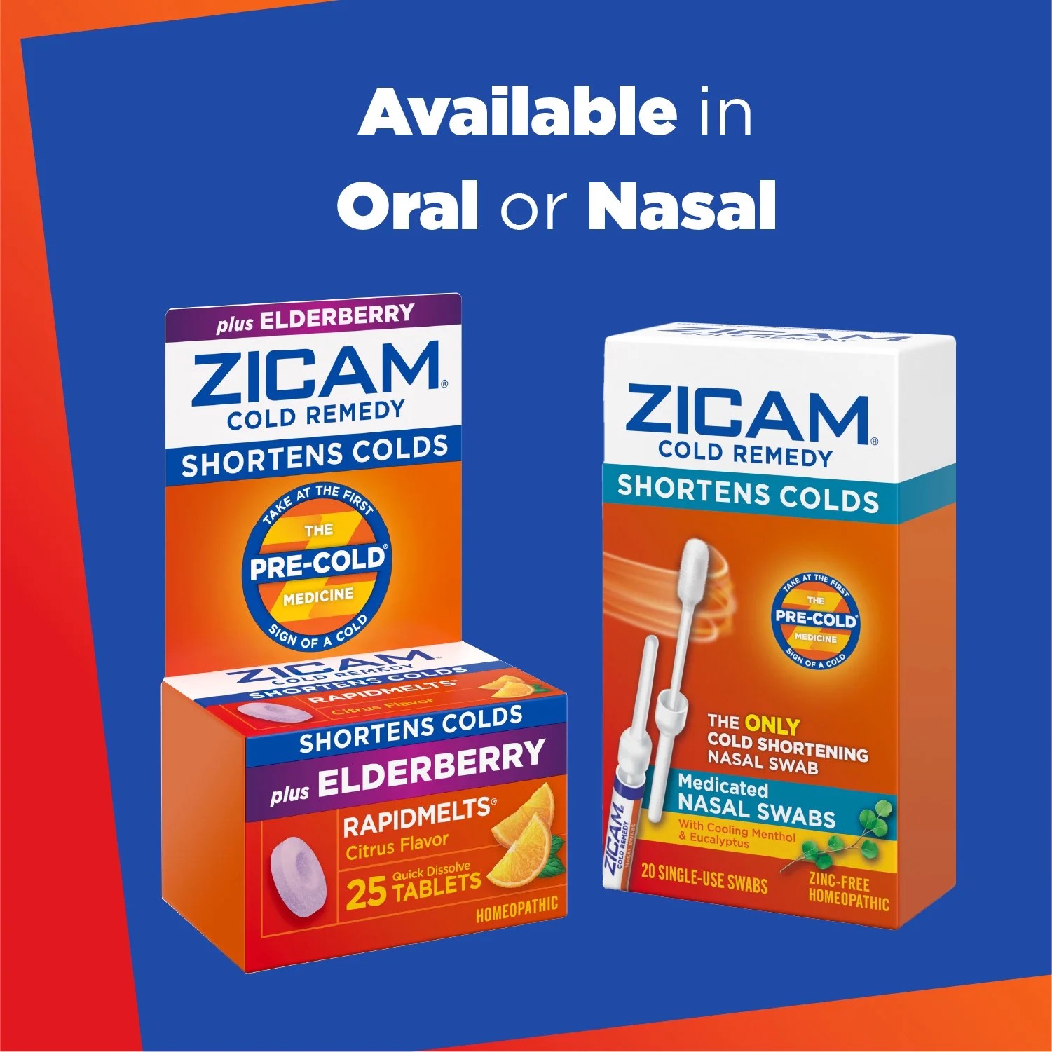 Zicam Cold Remedy Cold Shortening Medicated Nasal Swabs ZincFree, 20