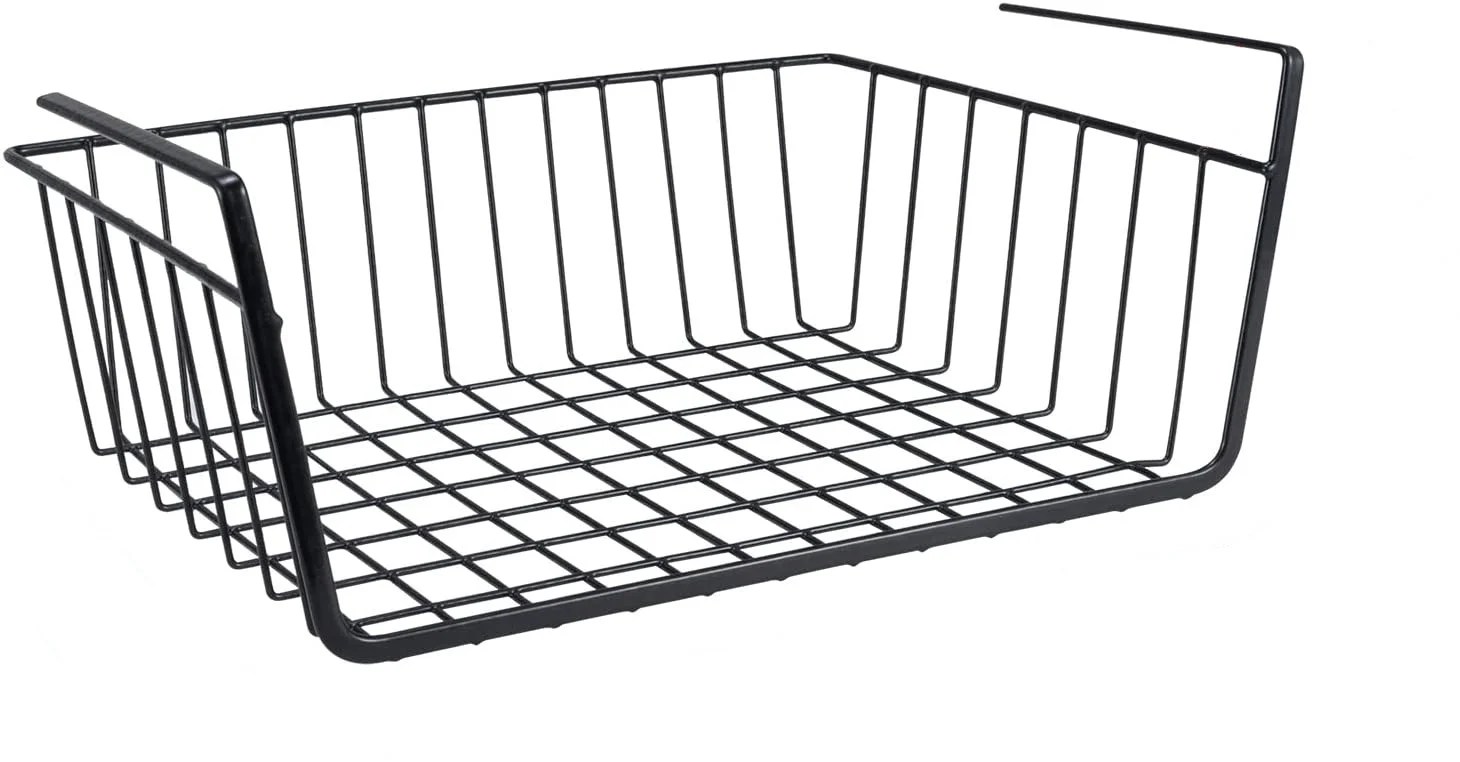 Large Hanging Under Shelf Storage Basket 1 Pack Under Desk