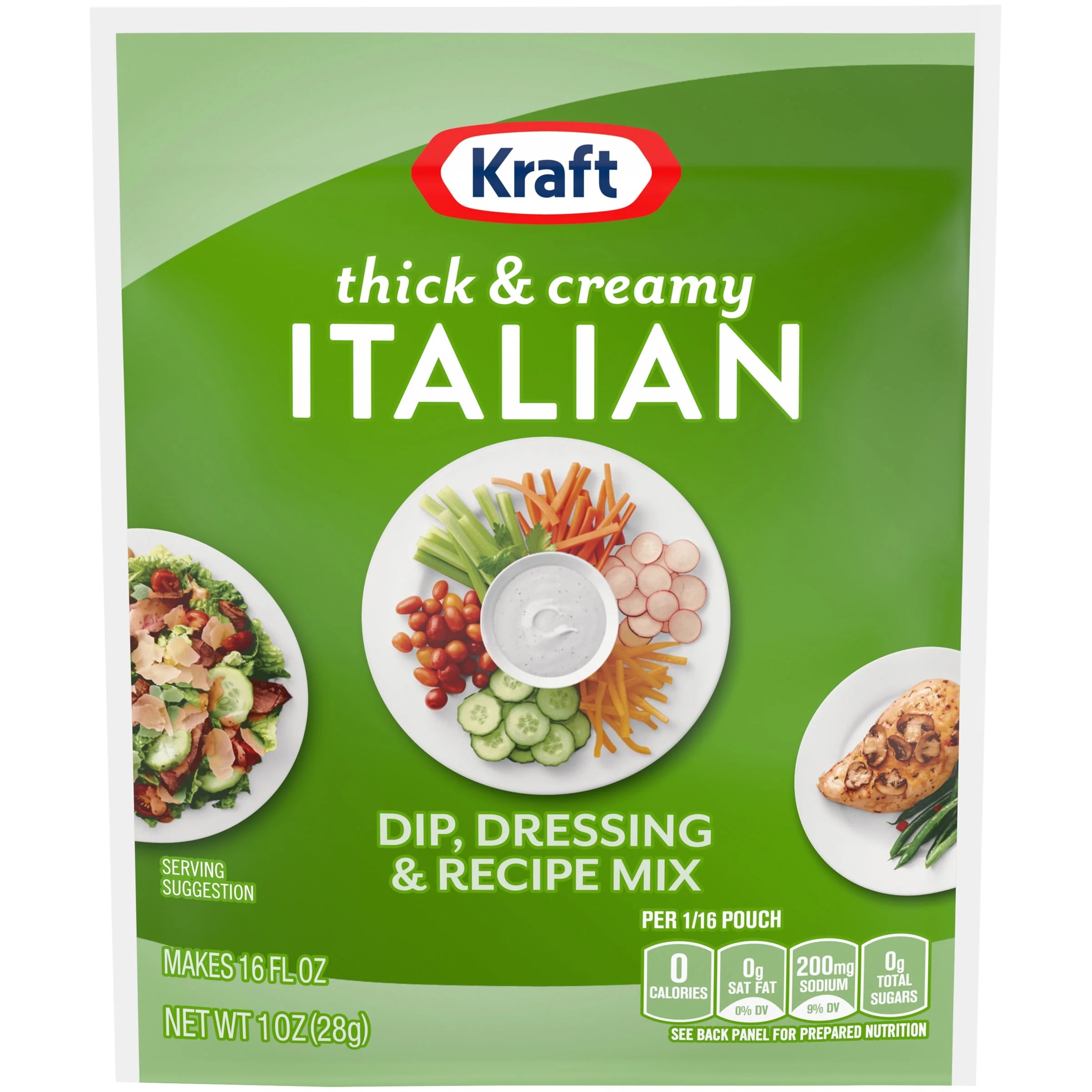 Kraft Thick & Creamy Italian Dip, Dressing & Recipe Mix, 1 oz Packet
