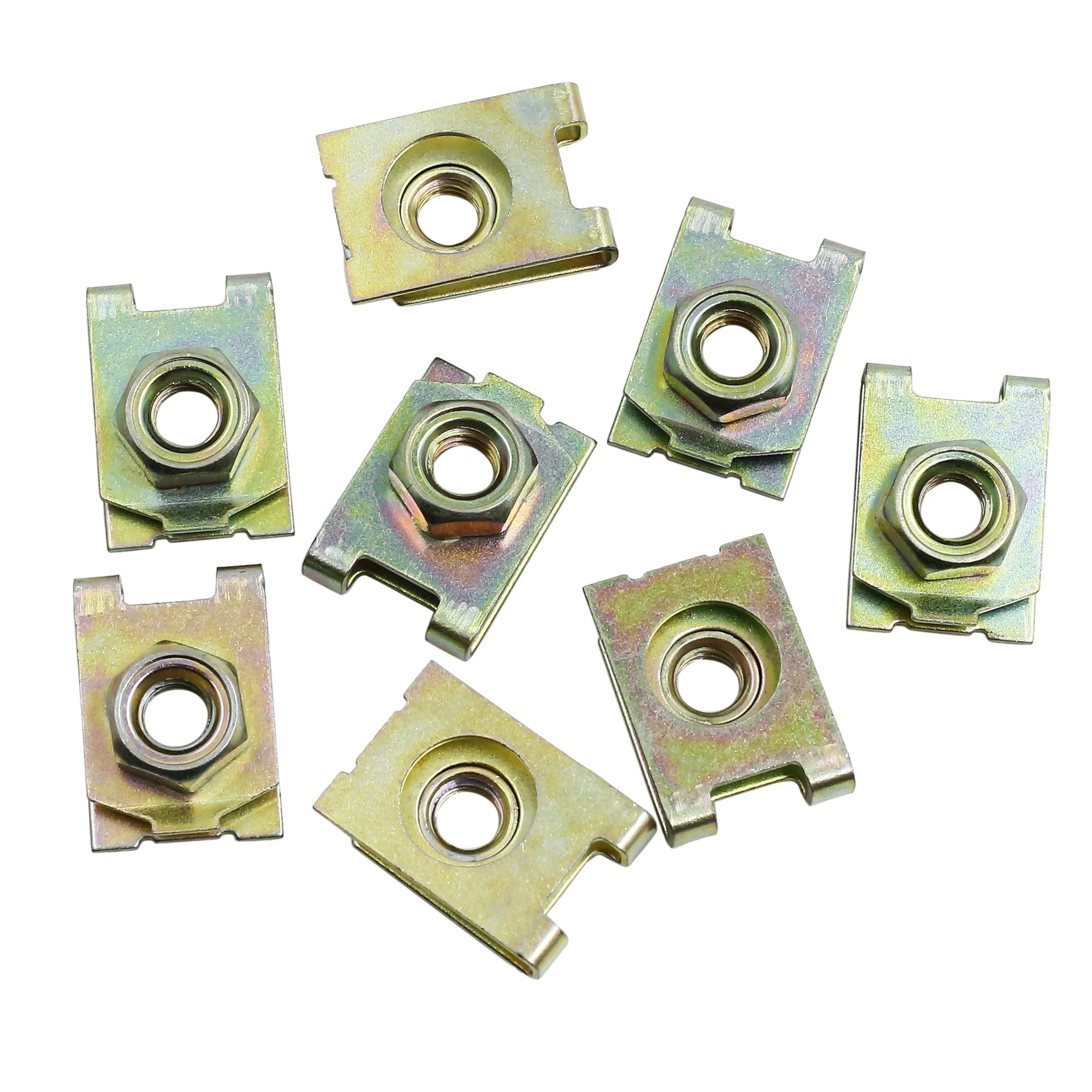 8pcs Metal Door Panel Spring Screw UType Clips Rivet Fastener for Car
