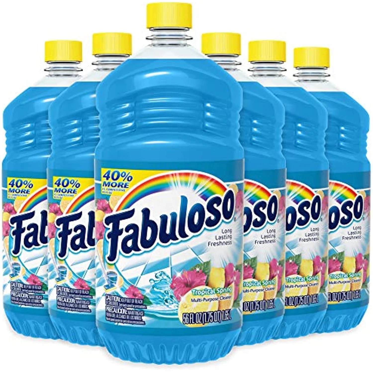 Fabuloso All Purpose Cleaner, Tropical Spring, 56oz Bottle (Pack of 6
