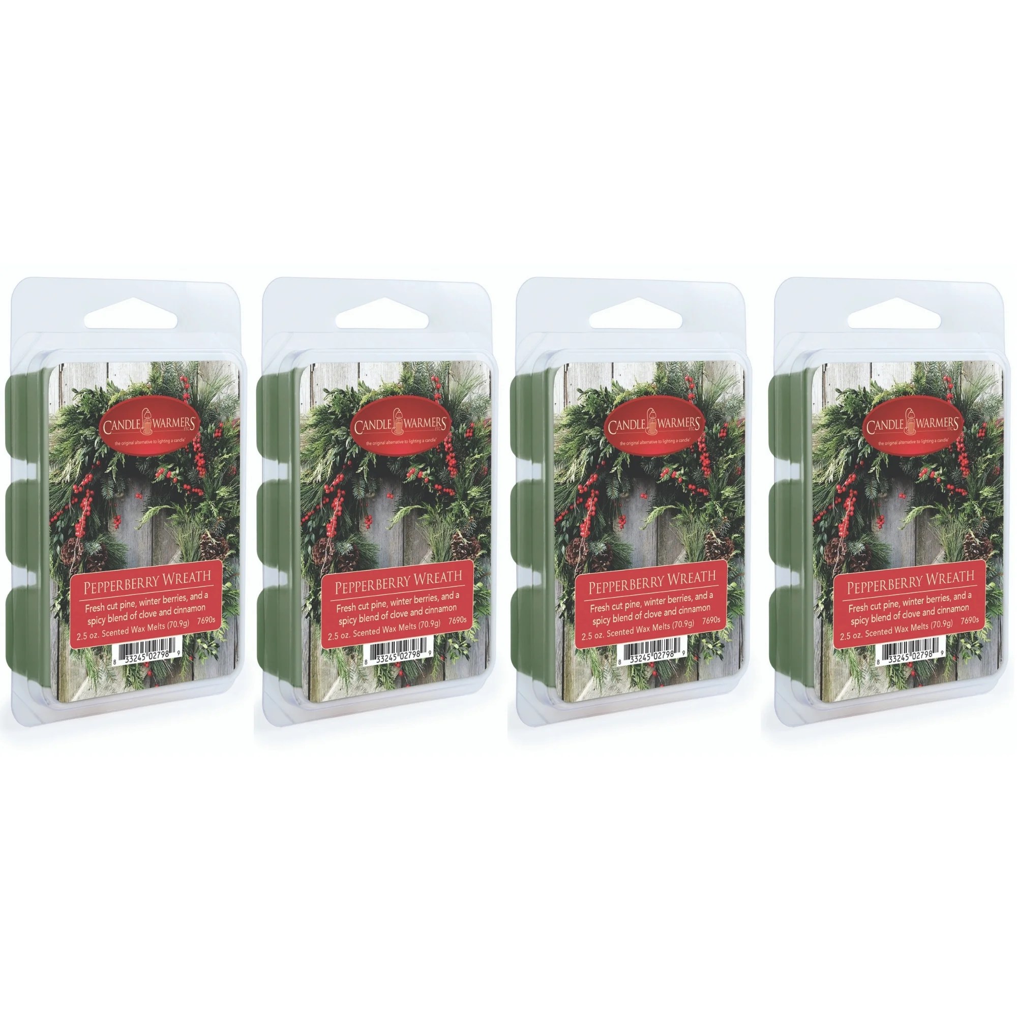 Pepperberry Wreath Scented Wax Melt Tarts, Pack of 4