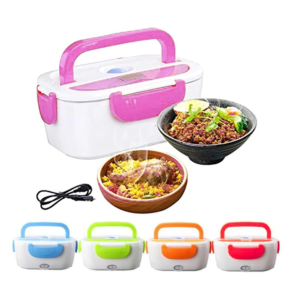 Mini Electric Car Heat Insulation Thermo Lunch Box Charging Hot Rice