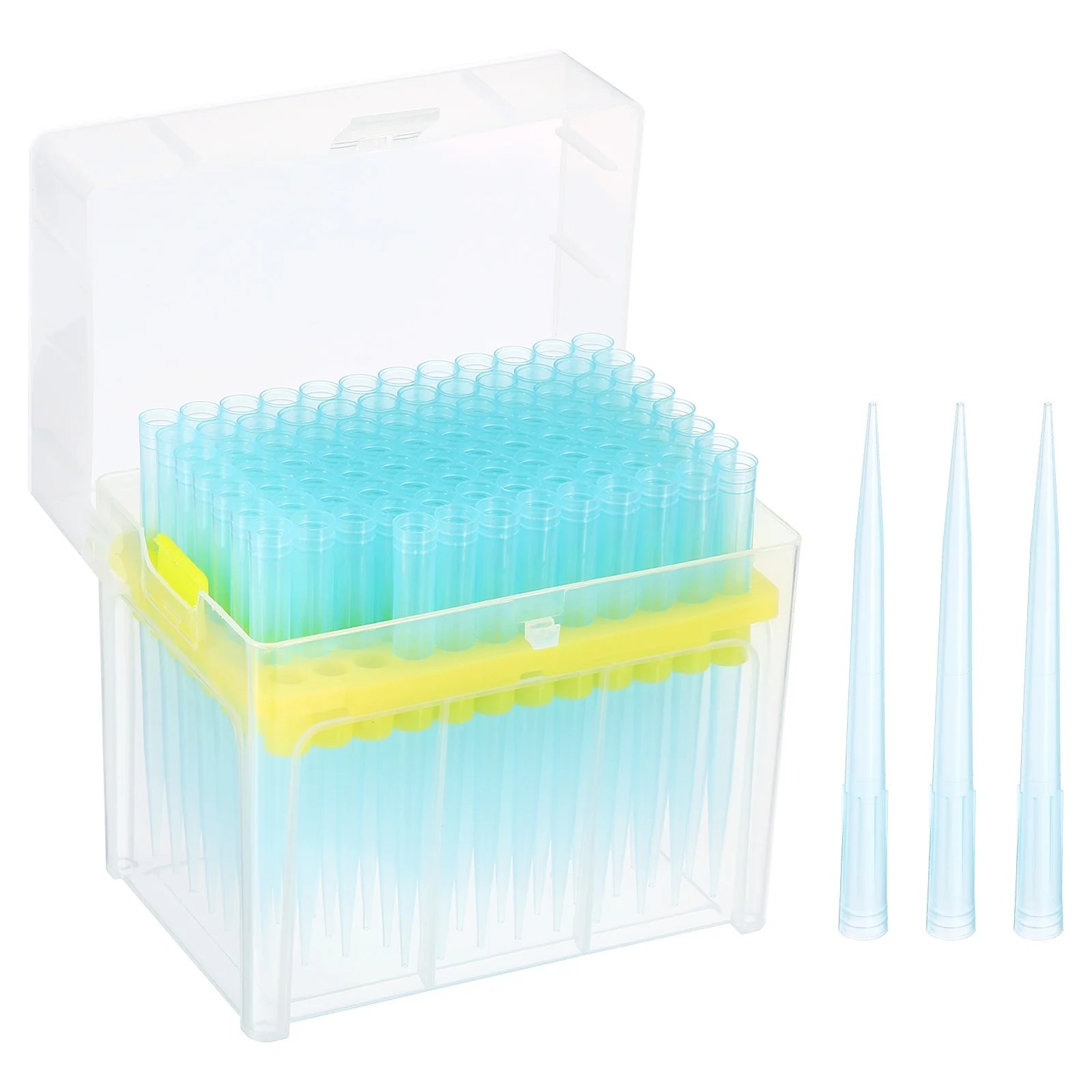 Uxcell 1000ul Filtering Pipette Tips, 1 Set 96 Tips/Rack(Yellow) for