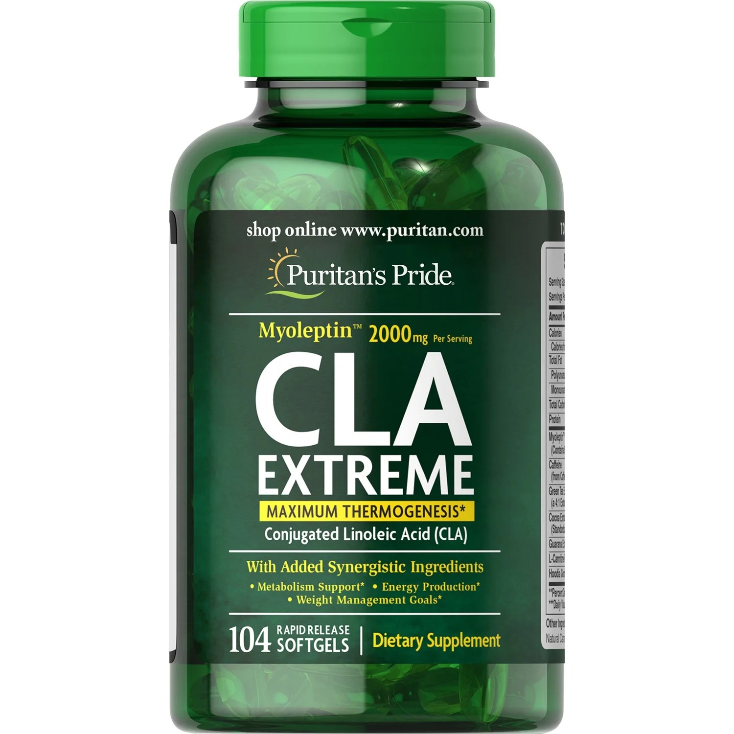 Puritan's Pride CLA Extreme Thermogenic Weight Loss Supplement, 104