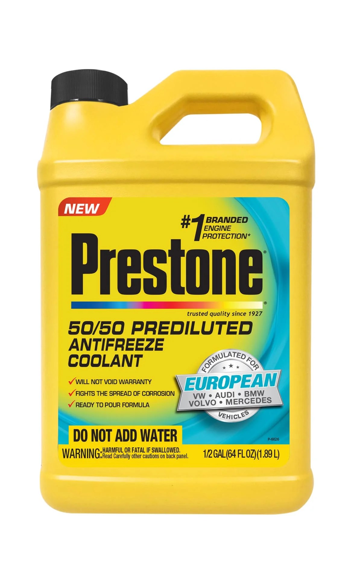 Prestone Prediluted Antifreeze/Coolant Formulated For European Vehicles