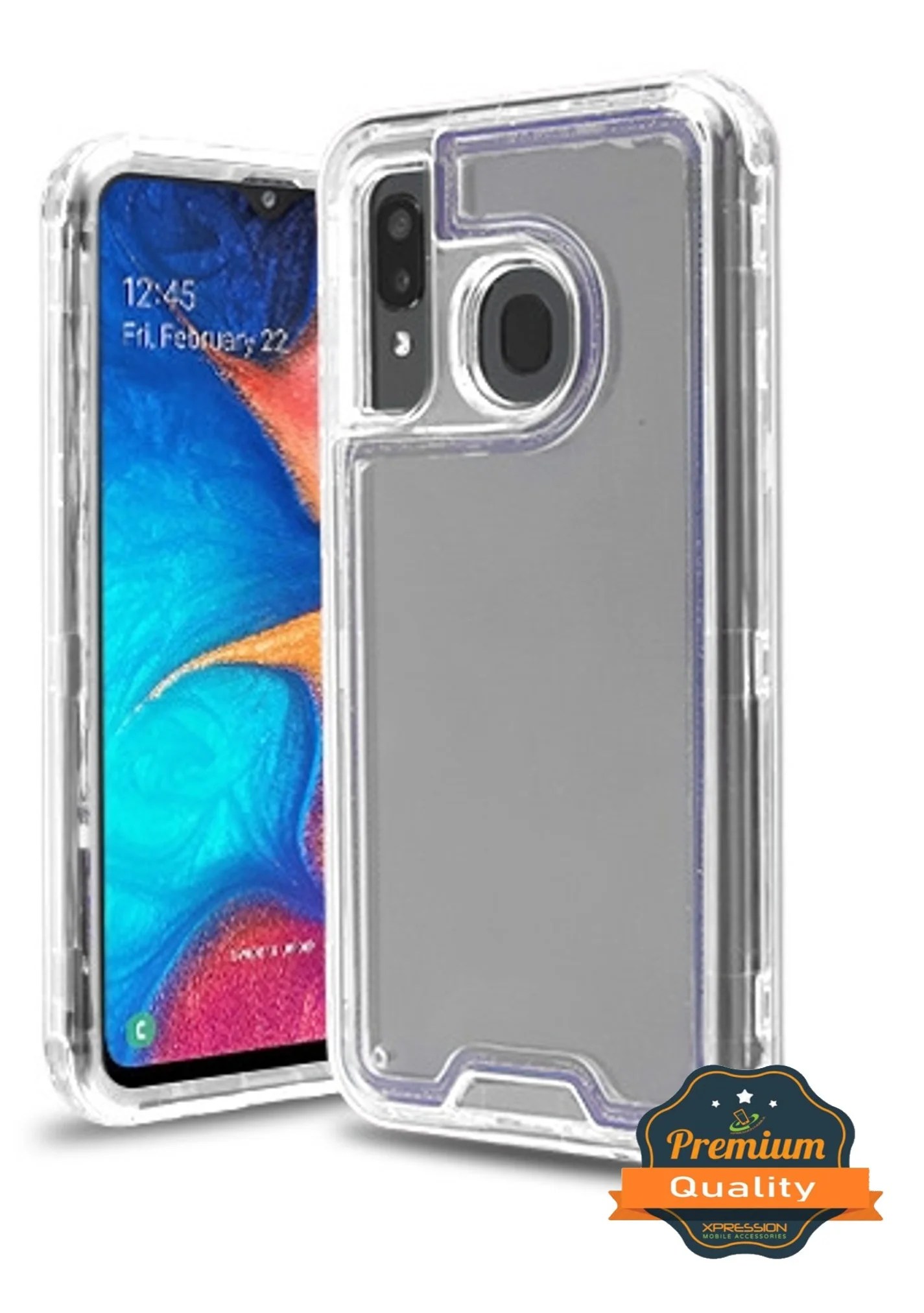 Samsung Galaxy A20 Phone Case Hybrid FullBody Shockproof Frame Bumper Hard PC & Soft TPU Rubber