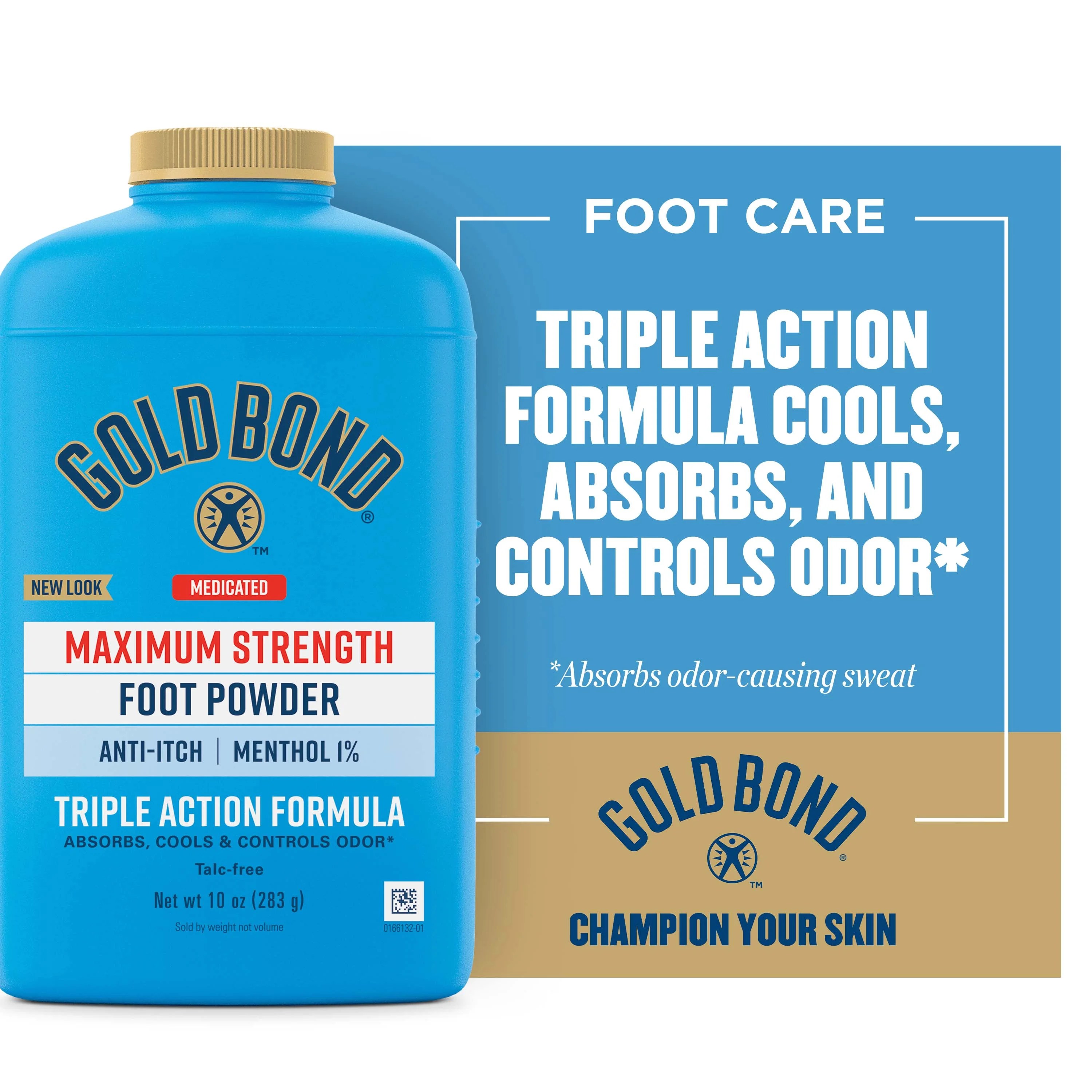 Gold Bond Foot Powder, Medicated Maximum Strength, 10oz Bottle