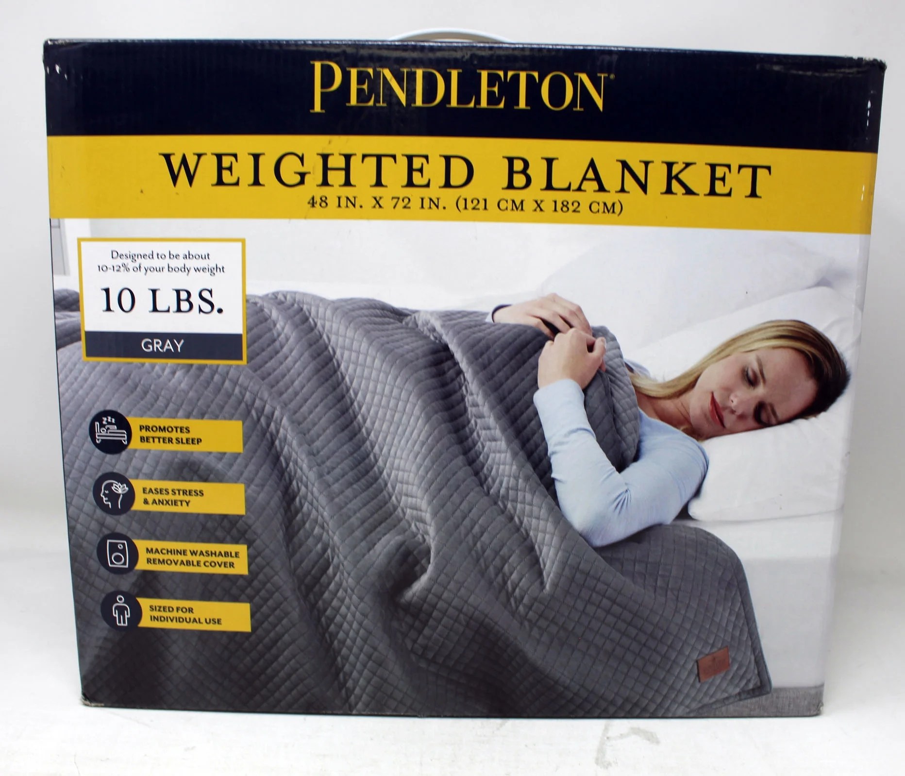 Pendleton Weighted Blanket for Anxiety & Stress Relief 10lbs, Gray 48