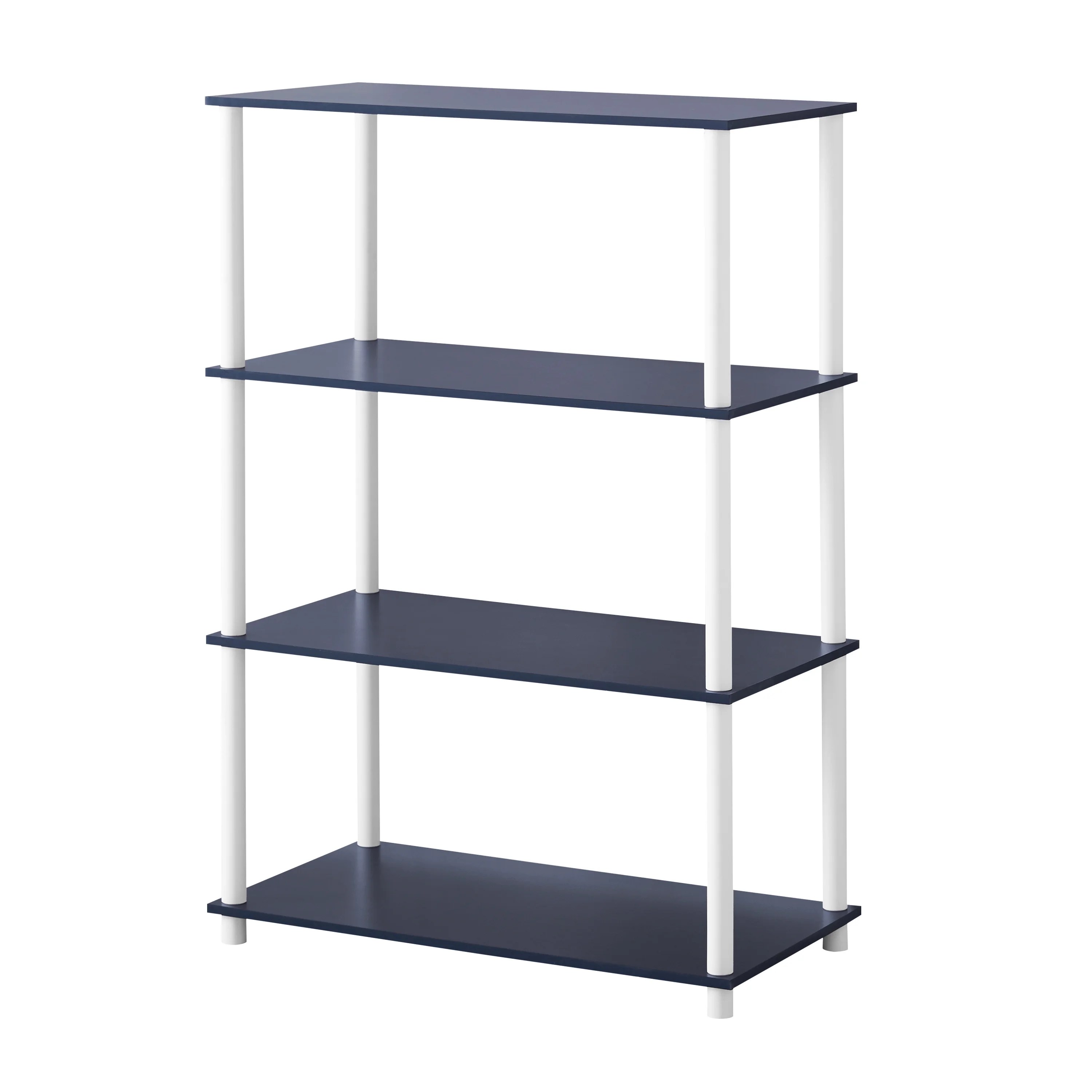 Mainstays No Tools 4 Shelf Standard Storage Bookshelf, Navy Walmart