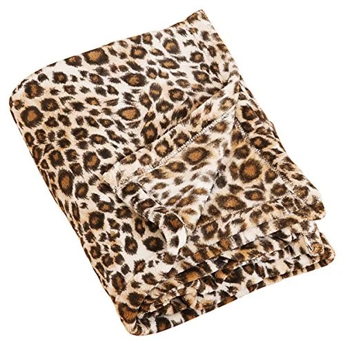 Fennco Styles Cheetah Print Plush Throw Blanket, 50"x60"