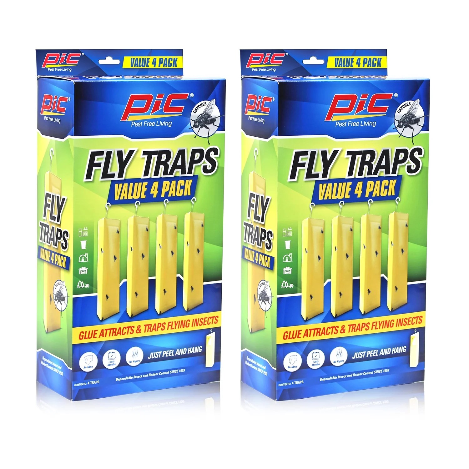 PIC Fly Traps, Value 4 Pack Glue Attracts & Traps Flying PIC Fly Traps, Value 4 Pack Glue Attracts & Traps Flying