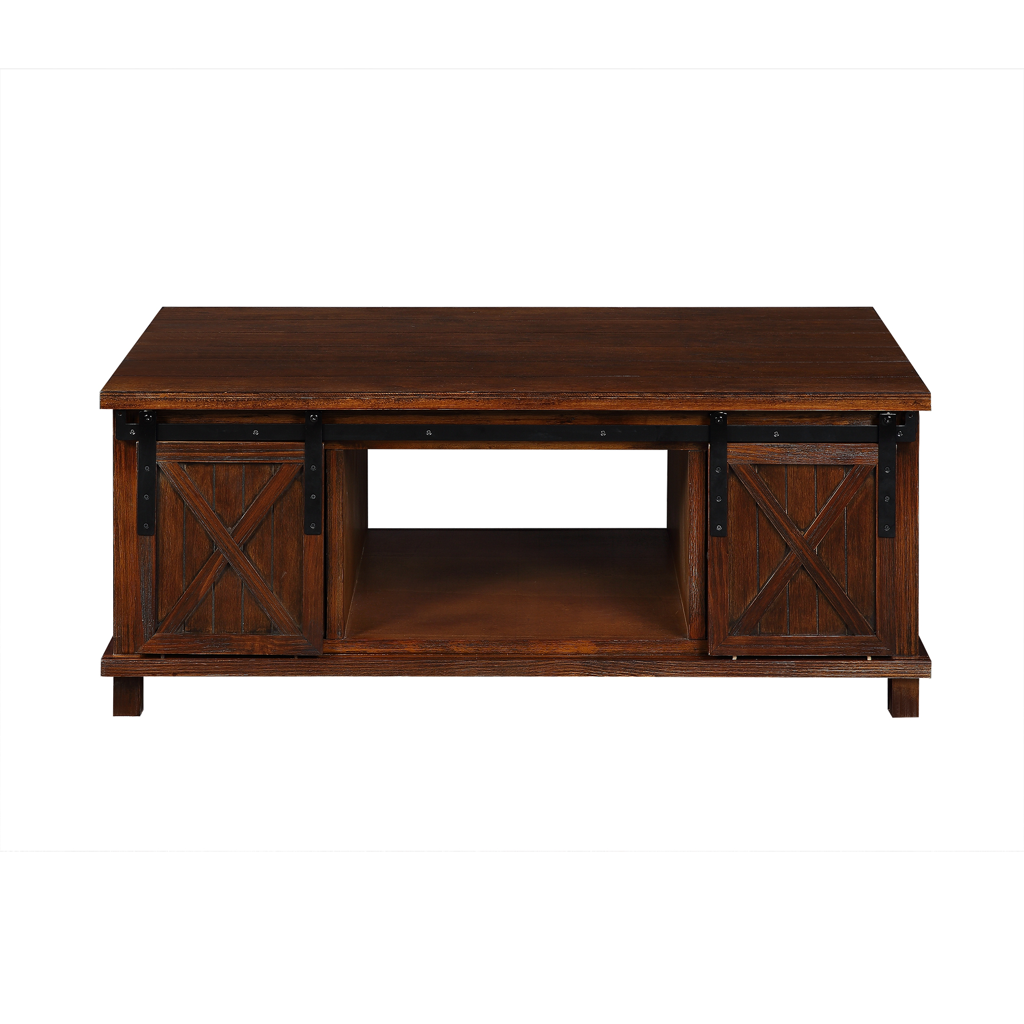 20'' x 49'' x 30'' Coffee Table with Metal Sliding Door, Wood TV Stand