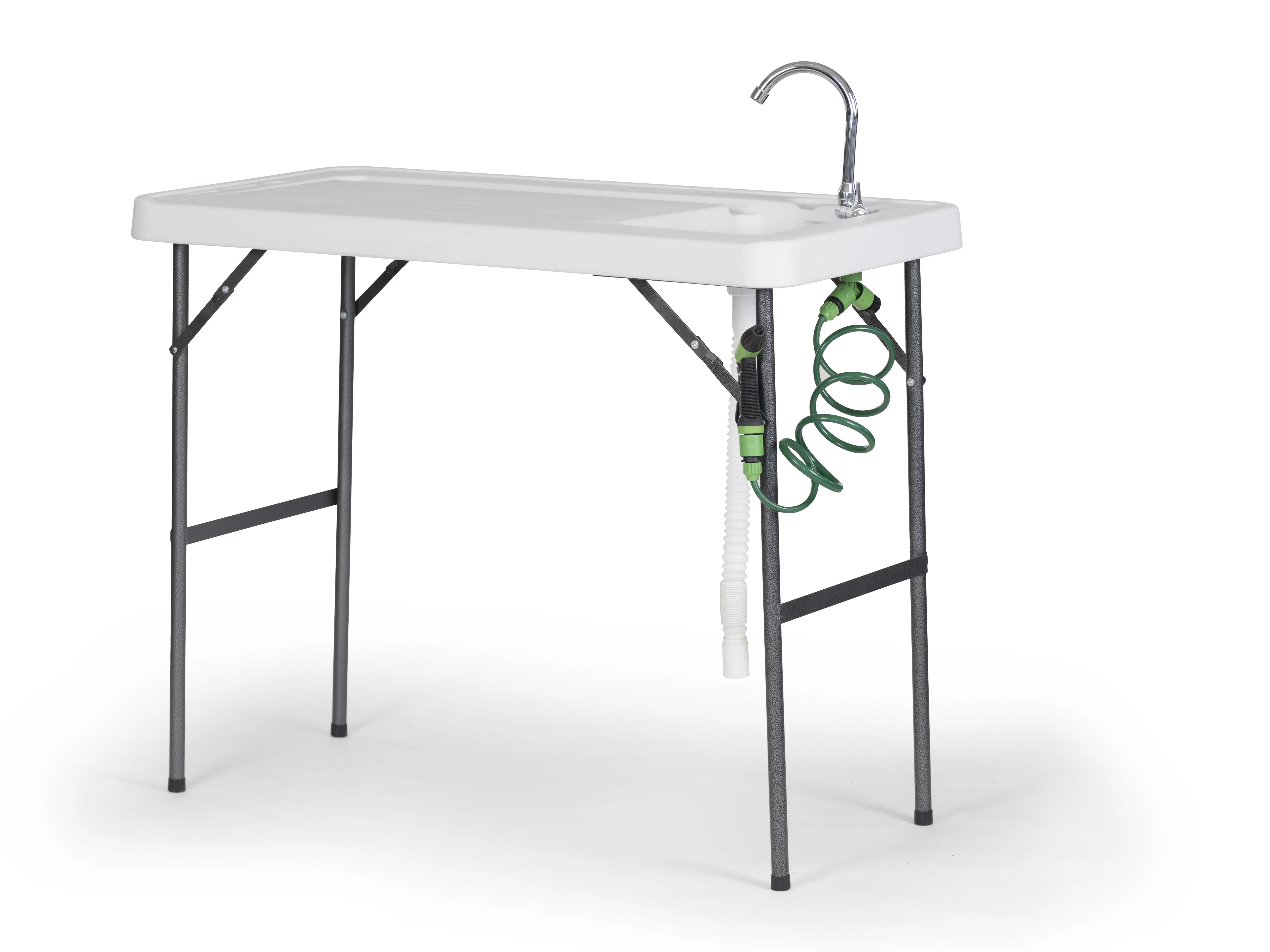 Organized Fishing Fillet Table W/Folding Faucet & Spray Cleaning