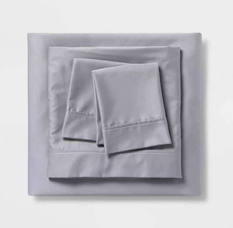 Twin/Twin XL 500 Thread Count TriEase Solid Sheet Set Light Gray