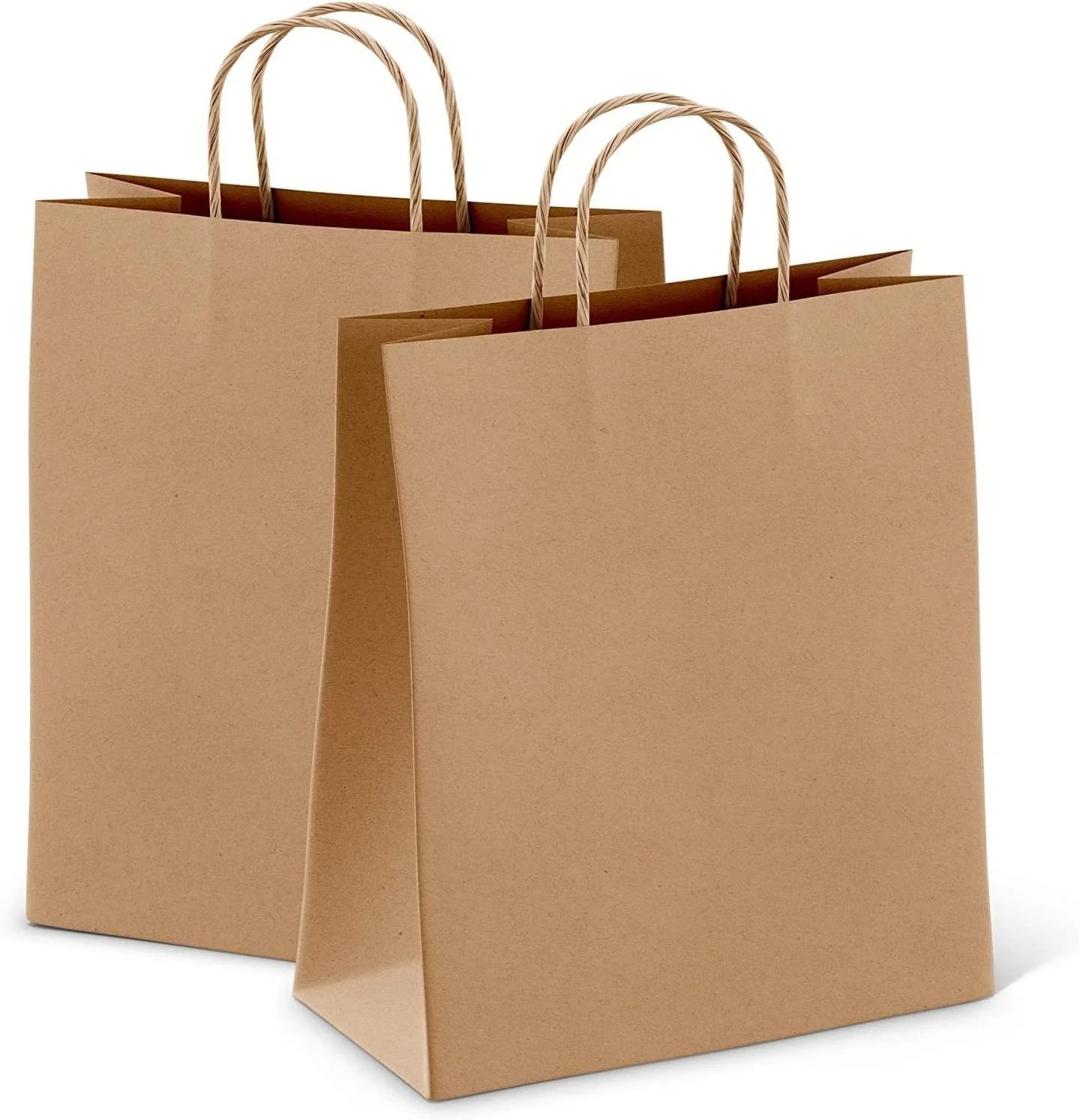 Brown Shopping Bags 13" x 7" x 17", Pack of 200 Brown Paper Bags with