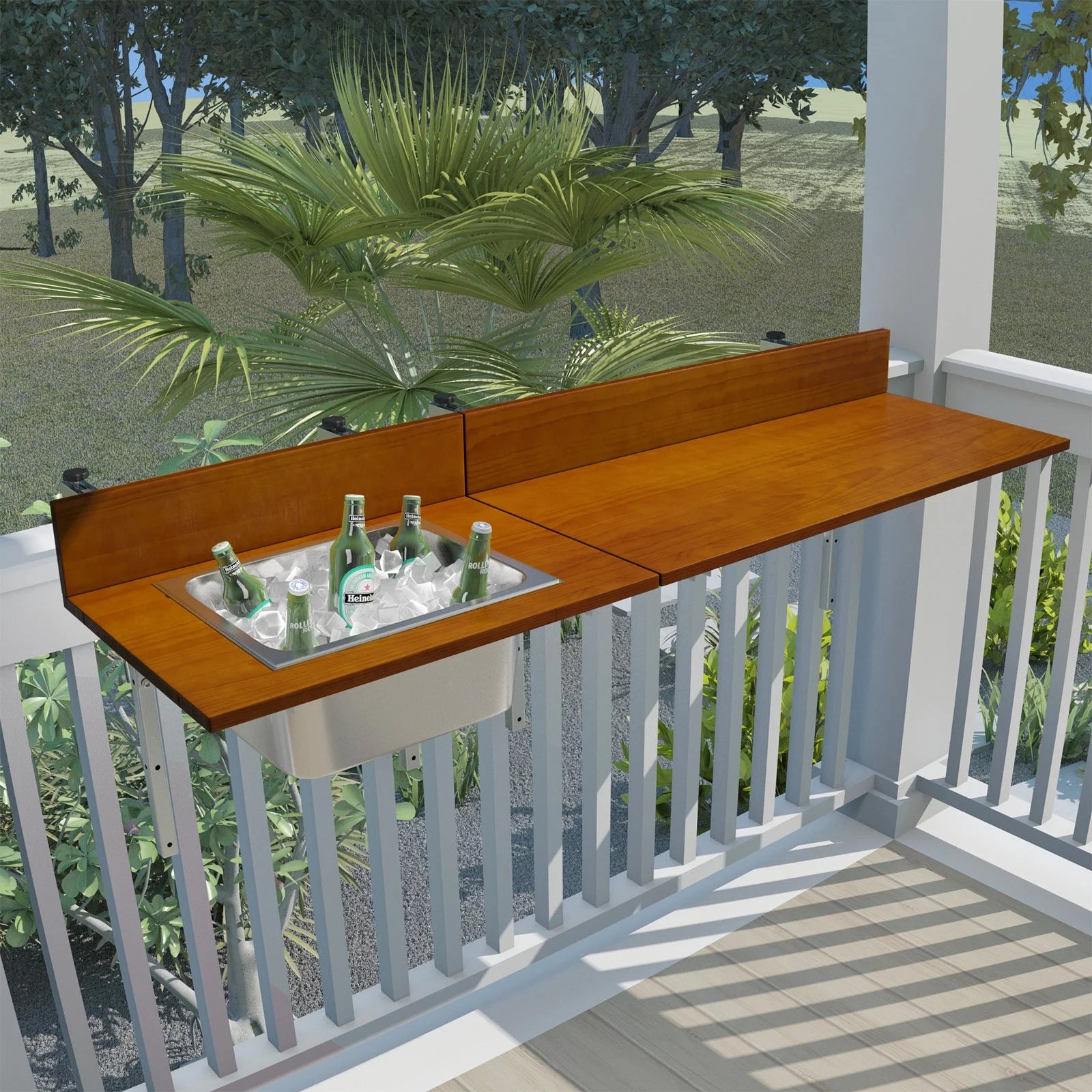 Solid Wood Folding Balcony Table with Hanging Bar Outdoor in Nepal at