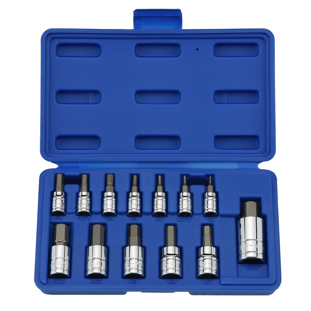 Neiko 10074A 13Piece Hex Bit Socket Set, S2 Steel Metric