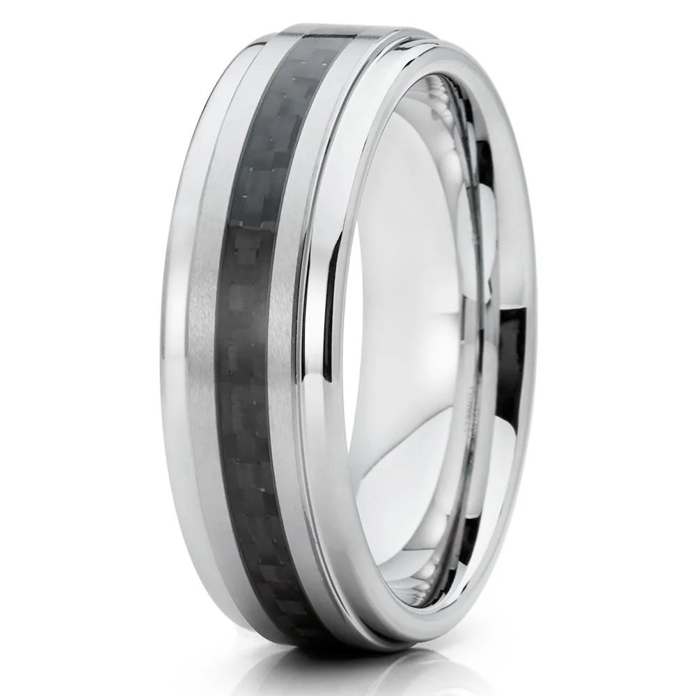 Silly Kings Tungsten Wedding Band Silver Tungsten Ring Gray Tungsten