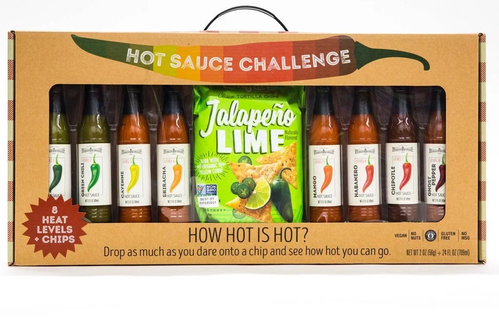 Maud Borup Hot Sauce Challenge Holiday Gift Set, 8 Flavors & Heat