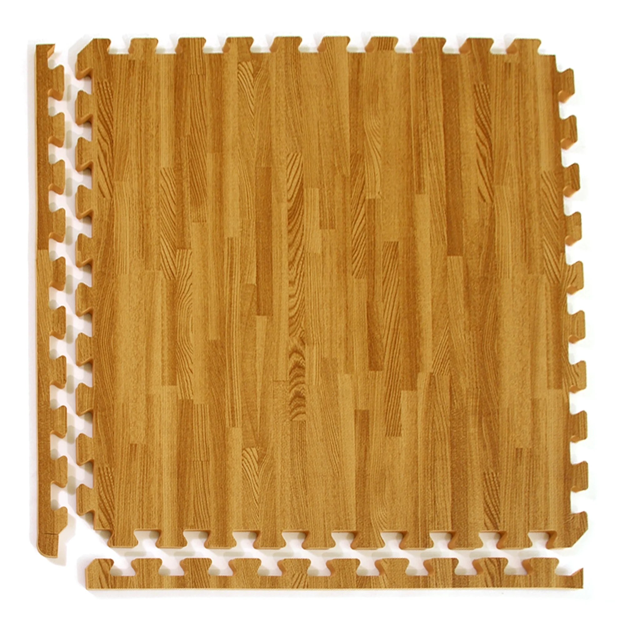 Greatmats Wood Grain Interlocking Wood Look Reversible Foam Tiles 1/2