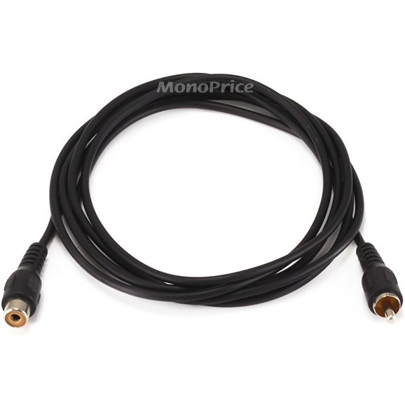 Monoprice 6ft RCA SingleChannel MaleFemale Extension Cable Black