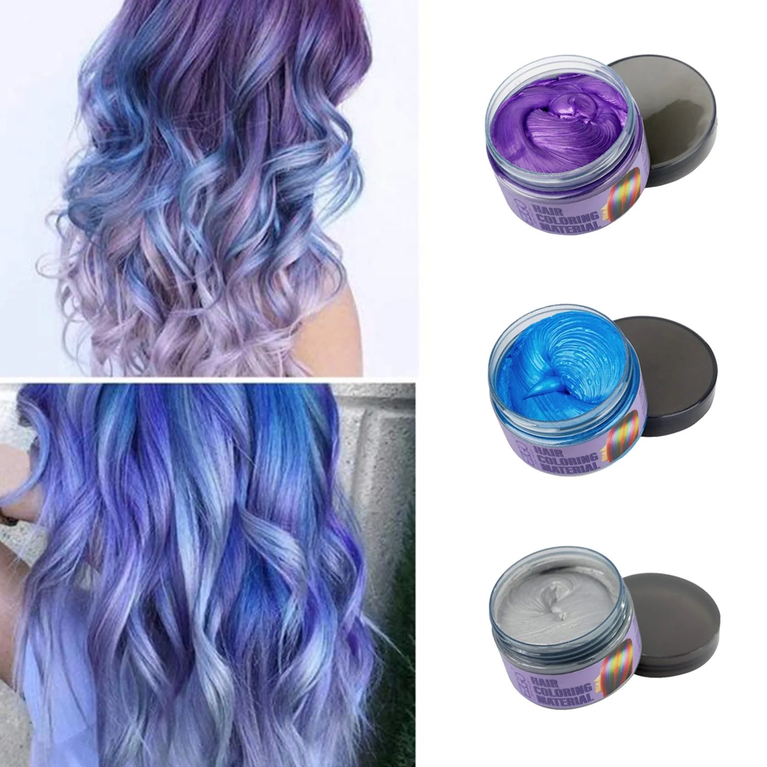 EZGO 3PC Unisex DIY Hair Color Wax Mud Dye Cream Temporary Modeling